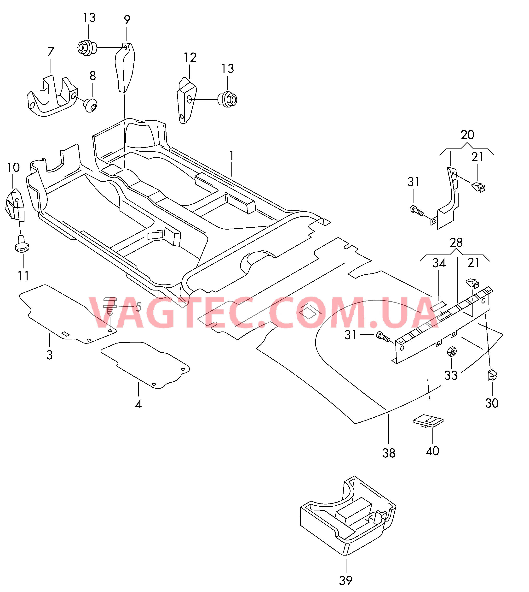 Коврики Обшивки багажника Накладка для кронштейна замка  для SKODA Fabia 2000