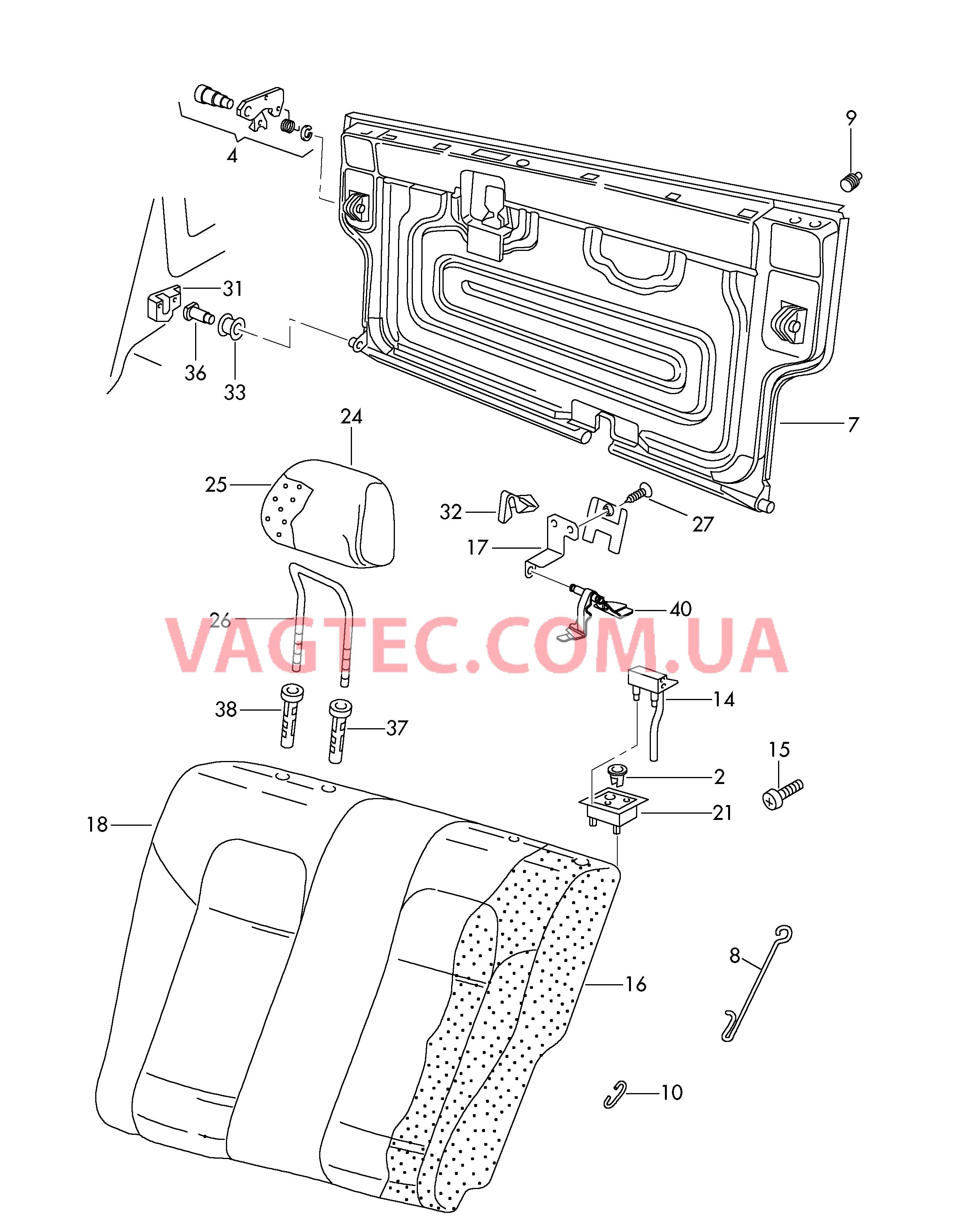 Cпинка  для SKODA Fabia 2001