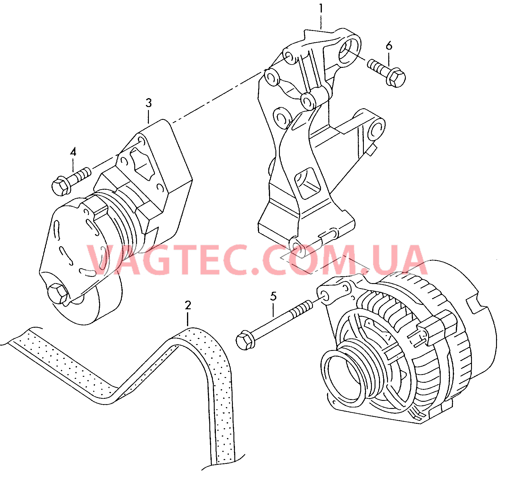 Детали подключения и крепления для генератора  Поликлиновой ремень  для SEAT Arosa 2002