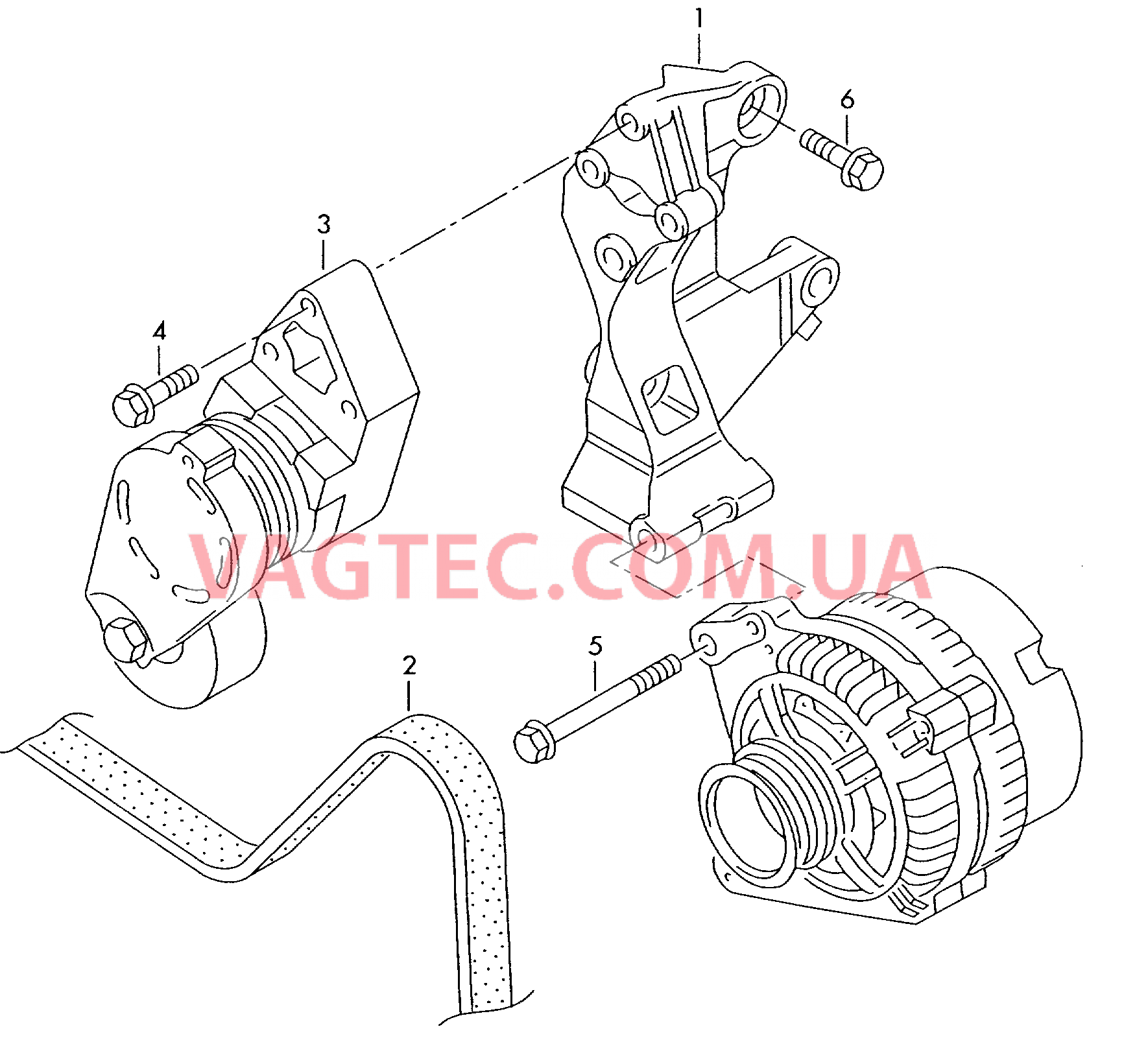  AUDI A2 Детали подключения и крепления для генератора  Поликлиновой ремень  для AUDI A2 2000