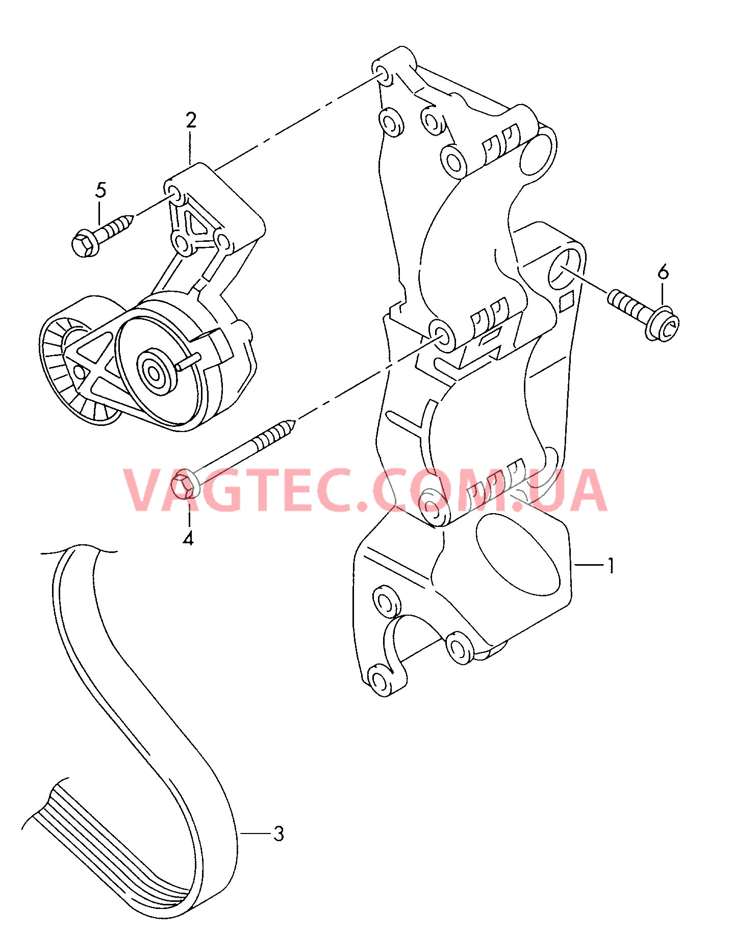 Детали подключения и крепления для генератора  Поликлиновой ремень  для VOLKSWAGEN Sharan 2008