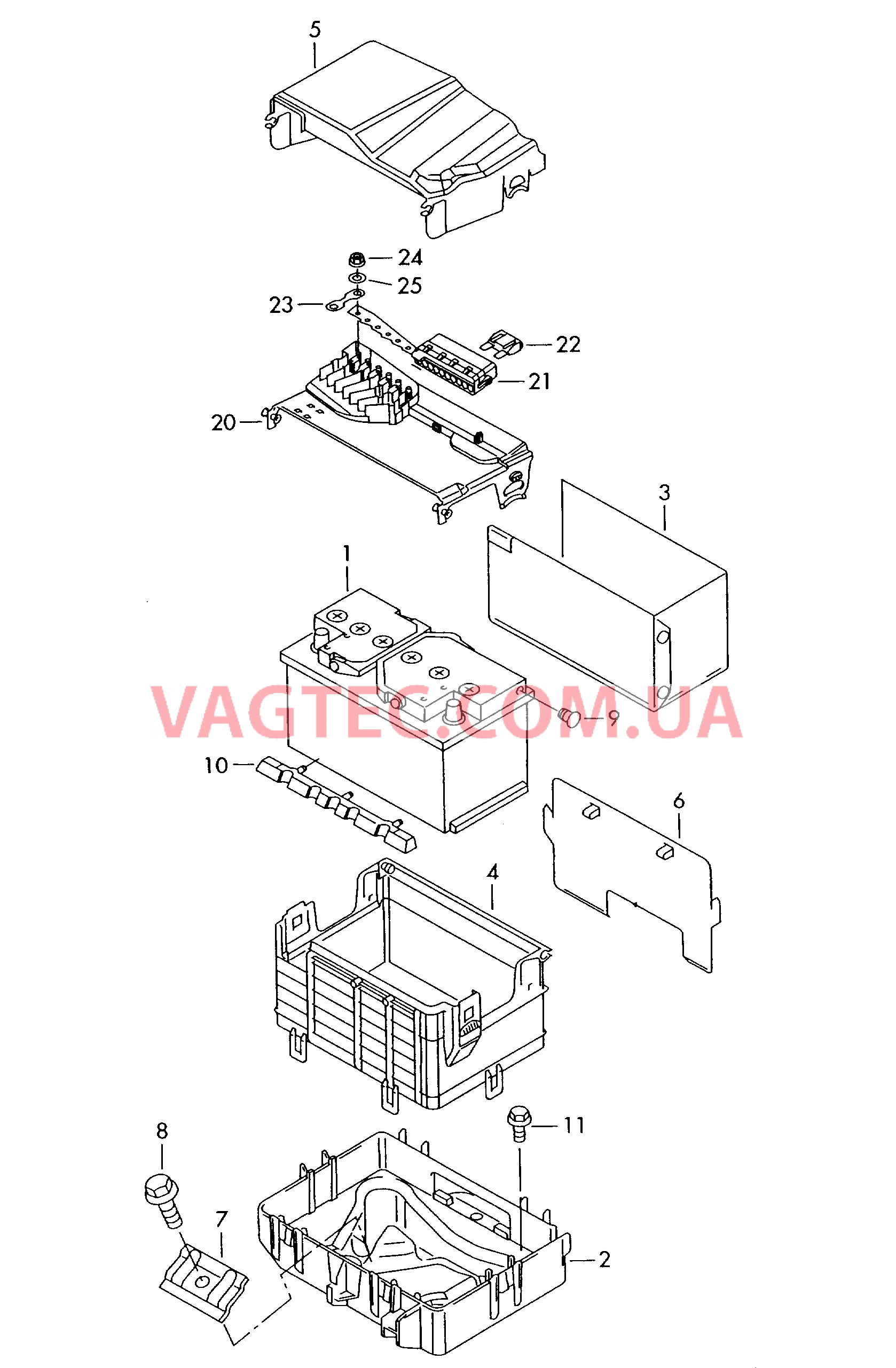 АКБ Крепление АКБ Гнездо для предохранителя  для VOLKSWAGEN POCC 2004