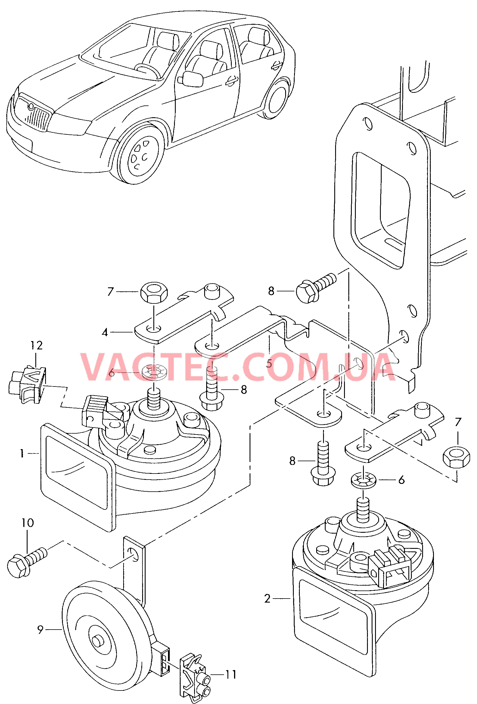 Звуковой сигнал  для SKODA Roomster 2009