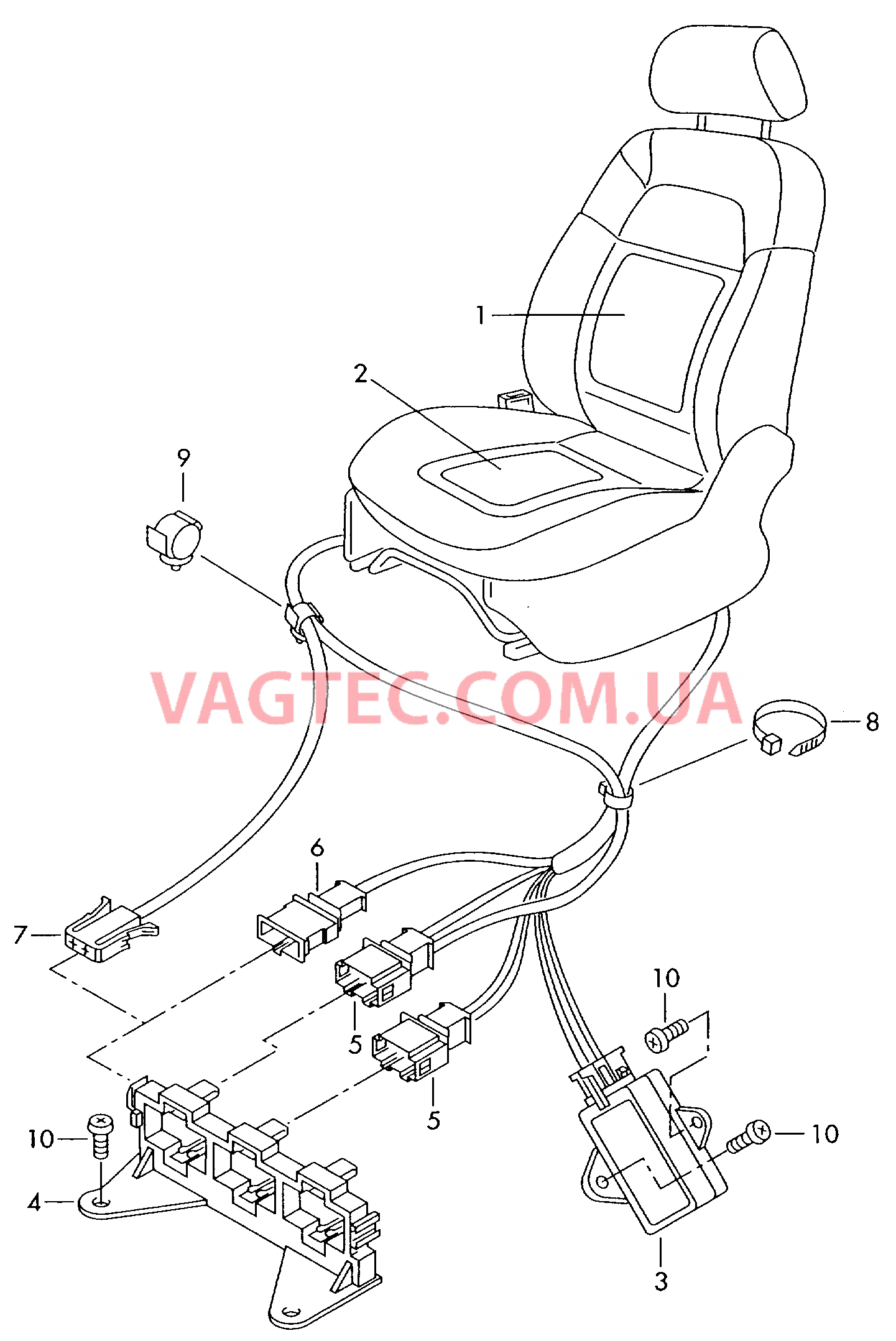 Подушка сиденья и спинка с обогревом  для SEAT CO 2006