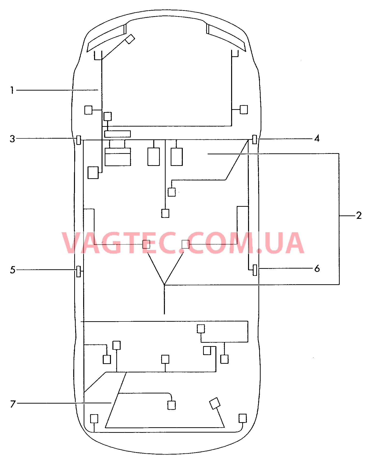 Центральный жгут Cписок применения  для VOLKSWAGEN Passat 2006