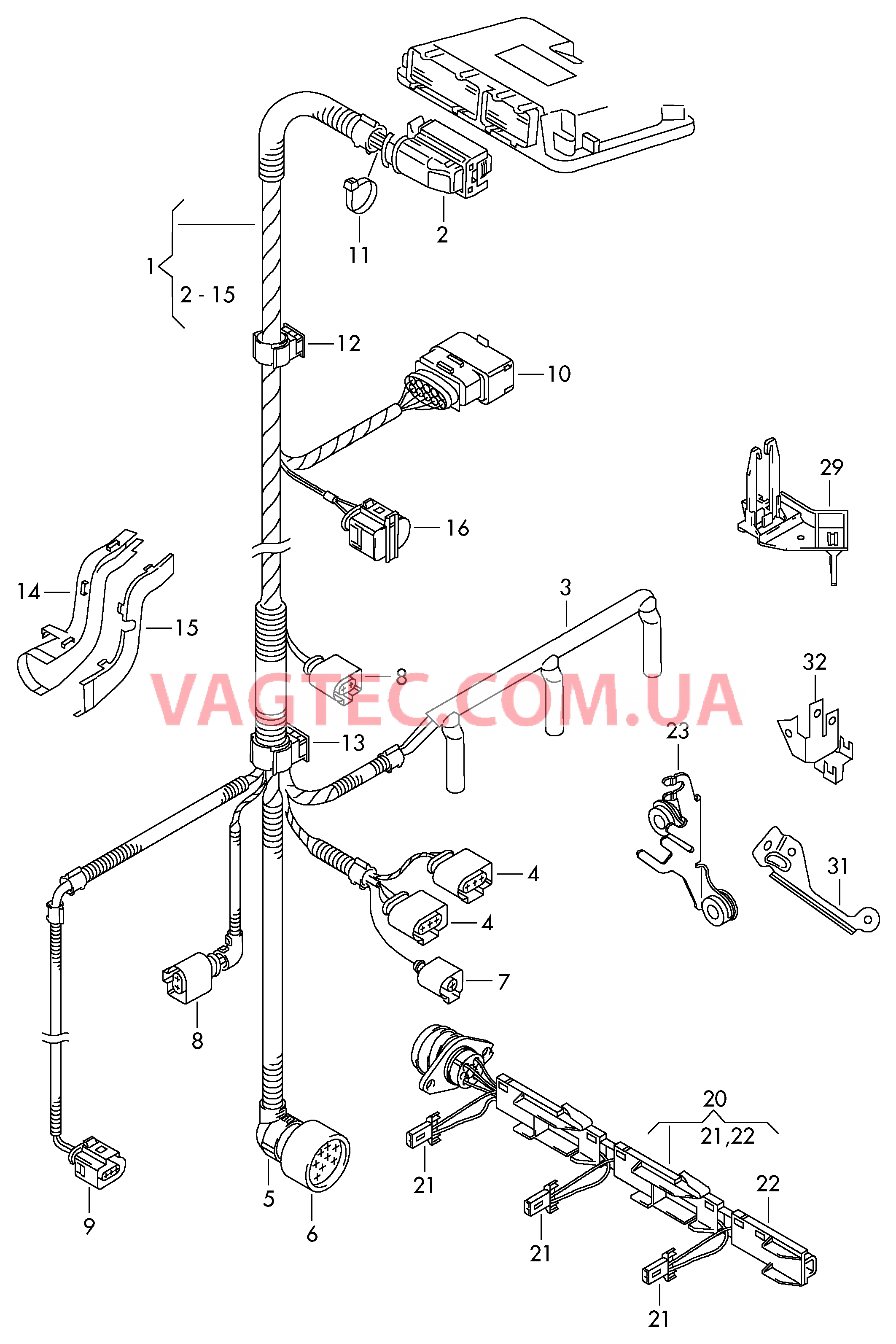 Жгут проводов для двигателя Кабель-адаптер Форсунка  для SEAT CO 2006