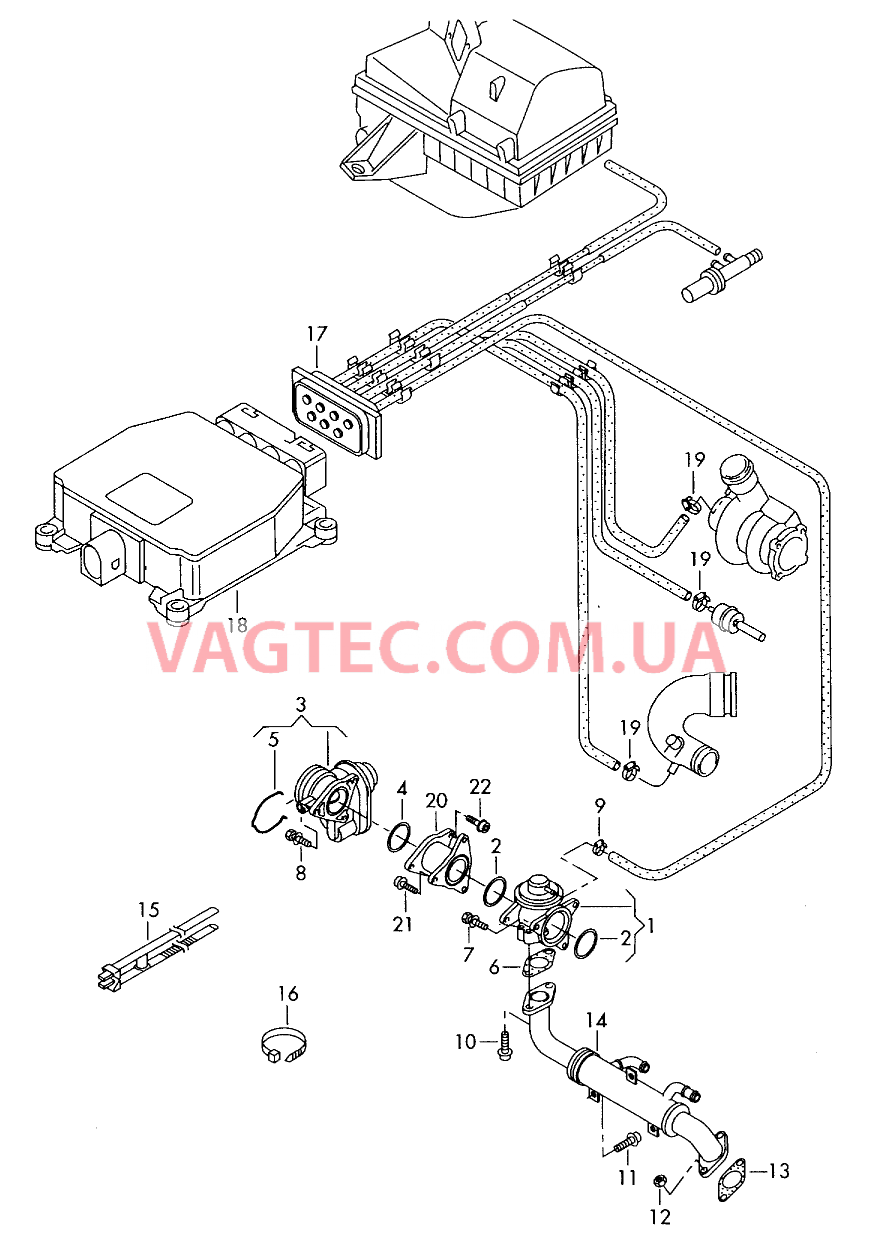 Вакуумная система Рециркуляция ОГ  для AUDI A2 2004