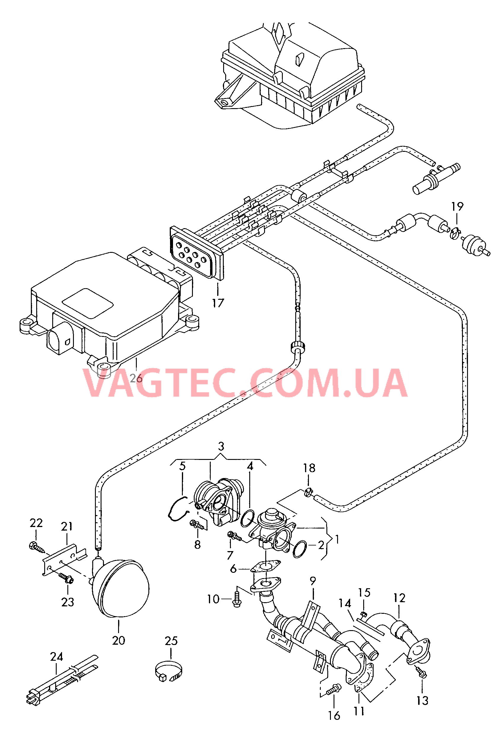 Вакуумная система Рециркуляция ОГ  для SEAT CO 2006