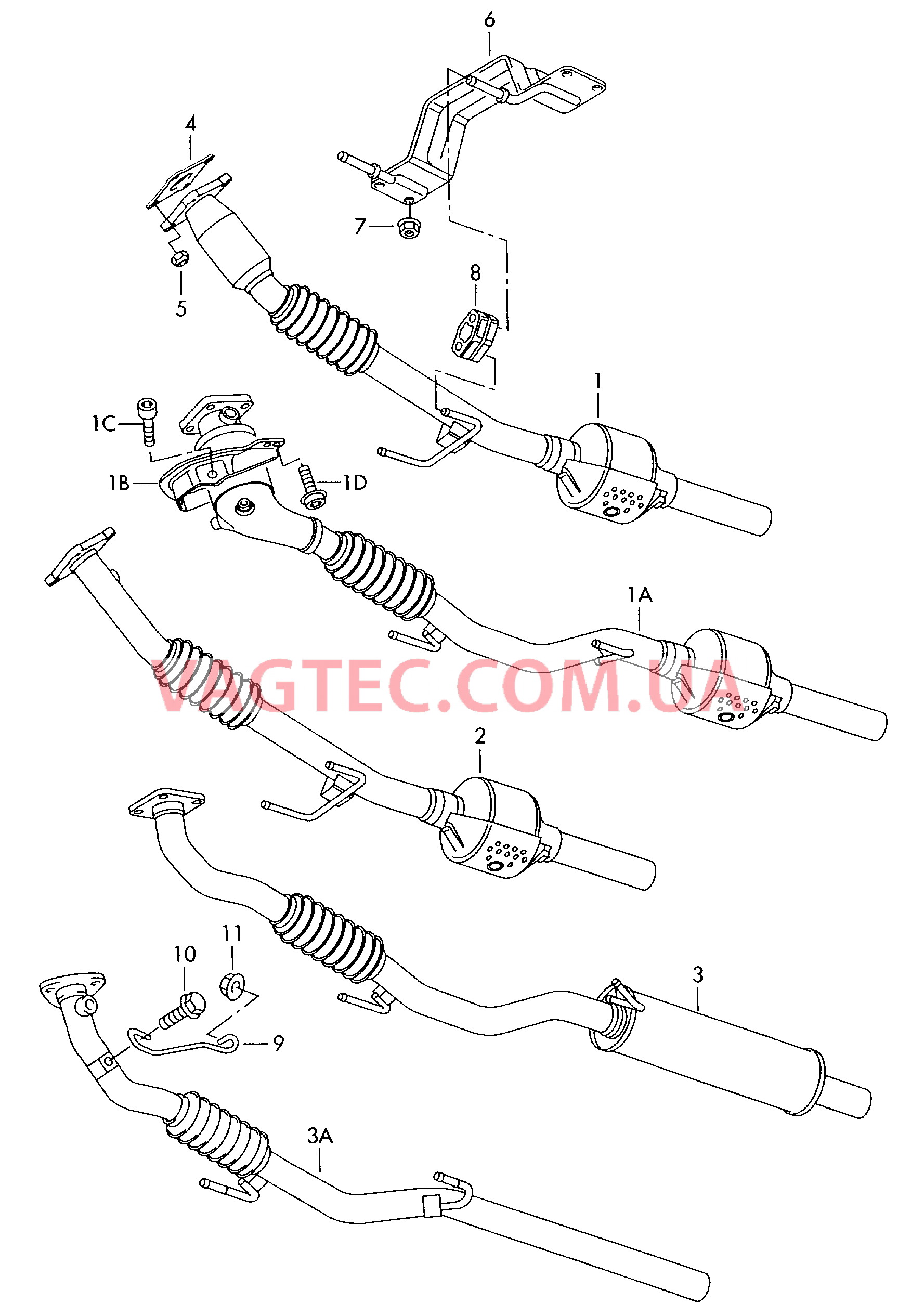 Труба выпуска ОГ с нейтрализат  для SKODA Roomster 2007