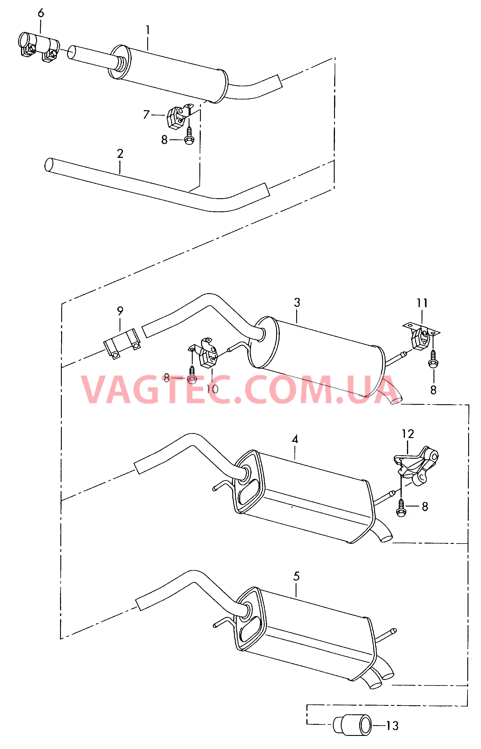 Передний глушитель Задний глушитель  для SEAT Ibiza 2009-1