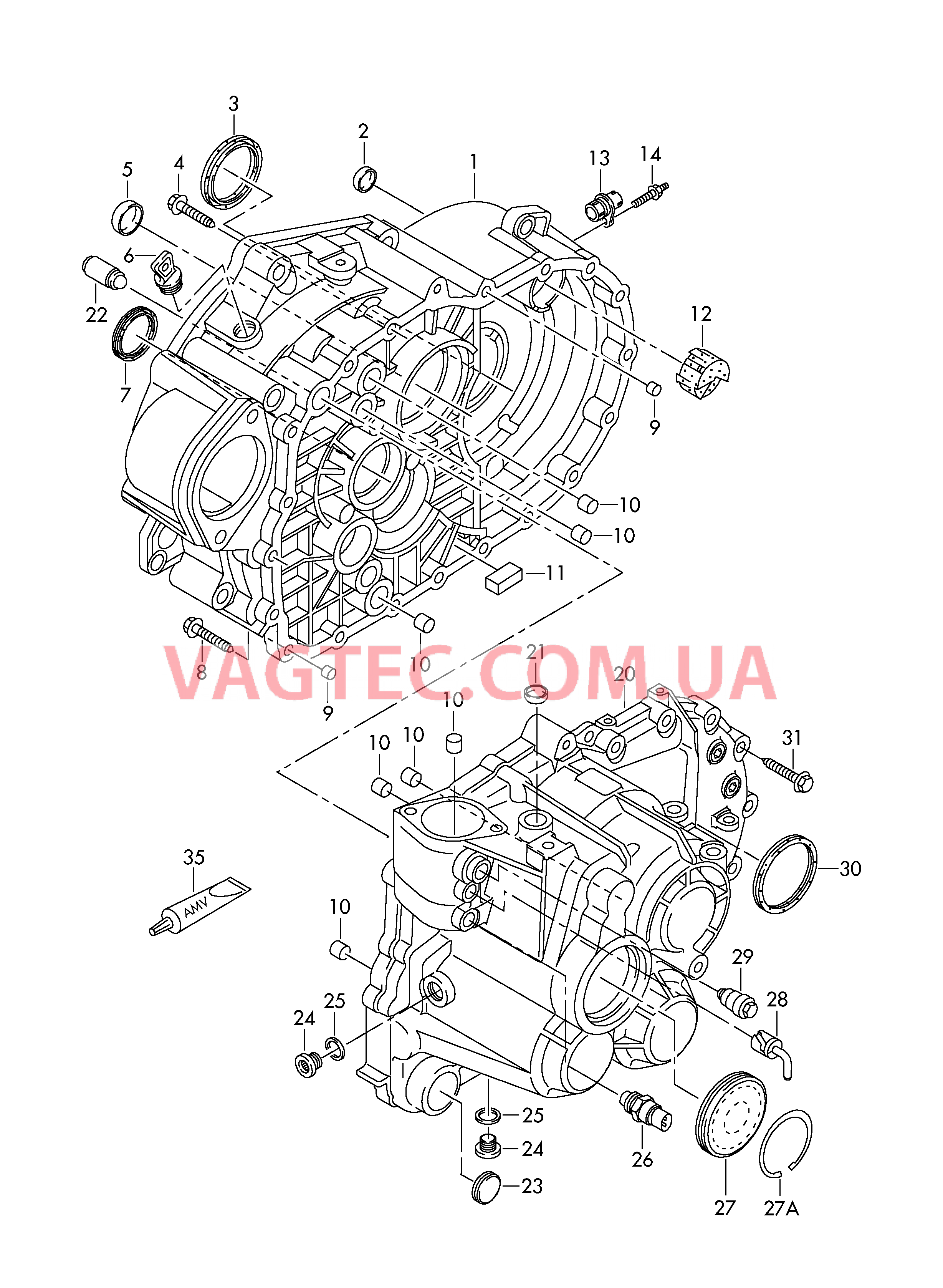 Картер коробки передач 6-ступ. механическая КП  для SKODA Octavia 2008-1