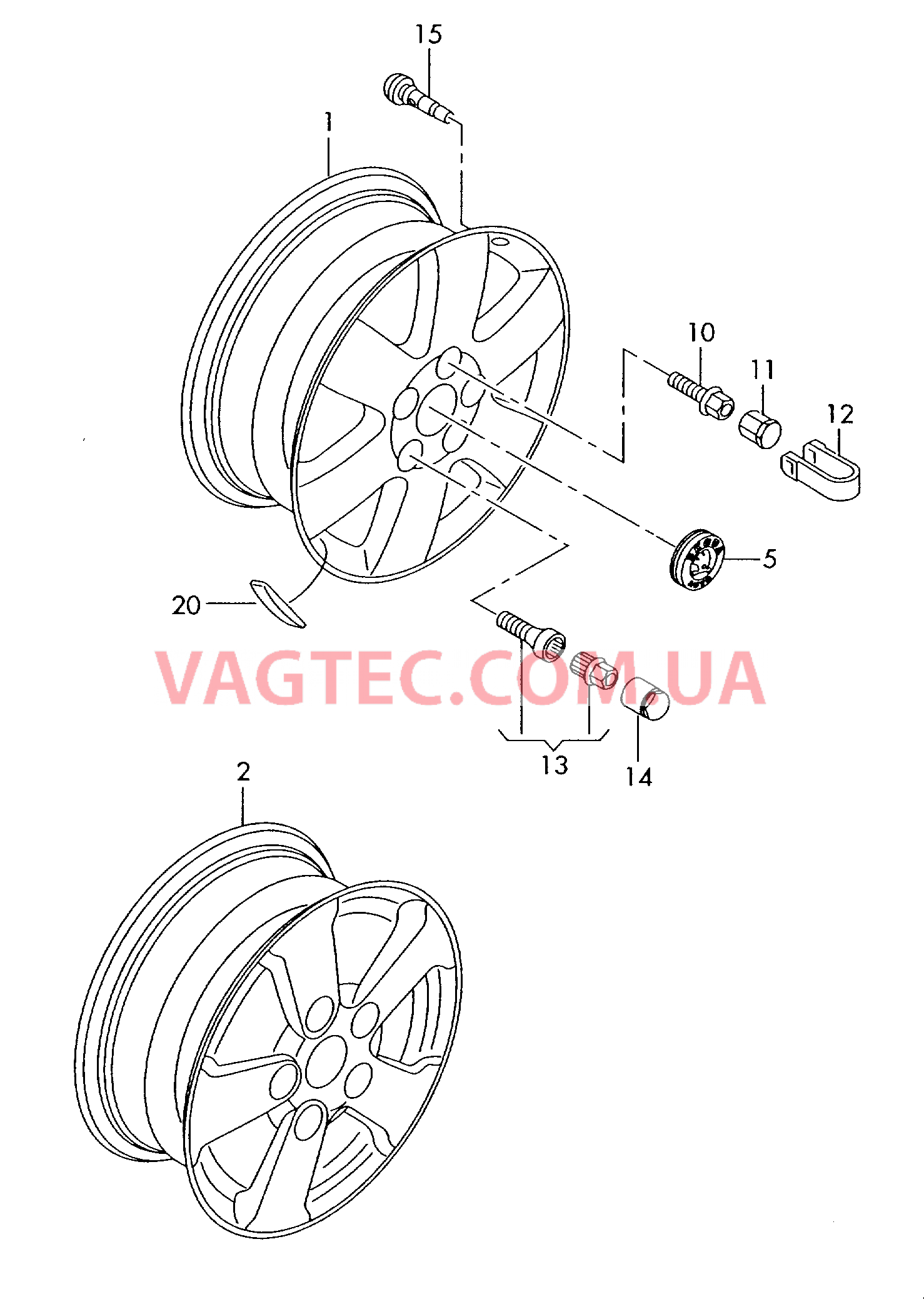 Алюминиевый диск  для SKODA Fabia 2005