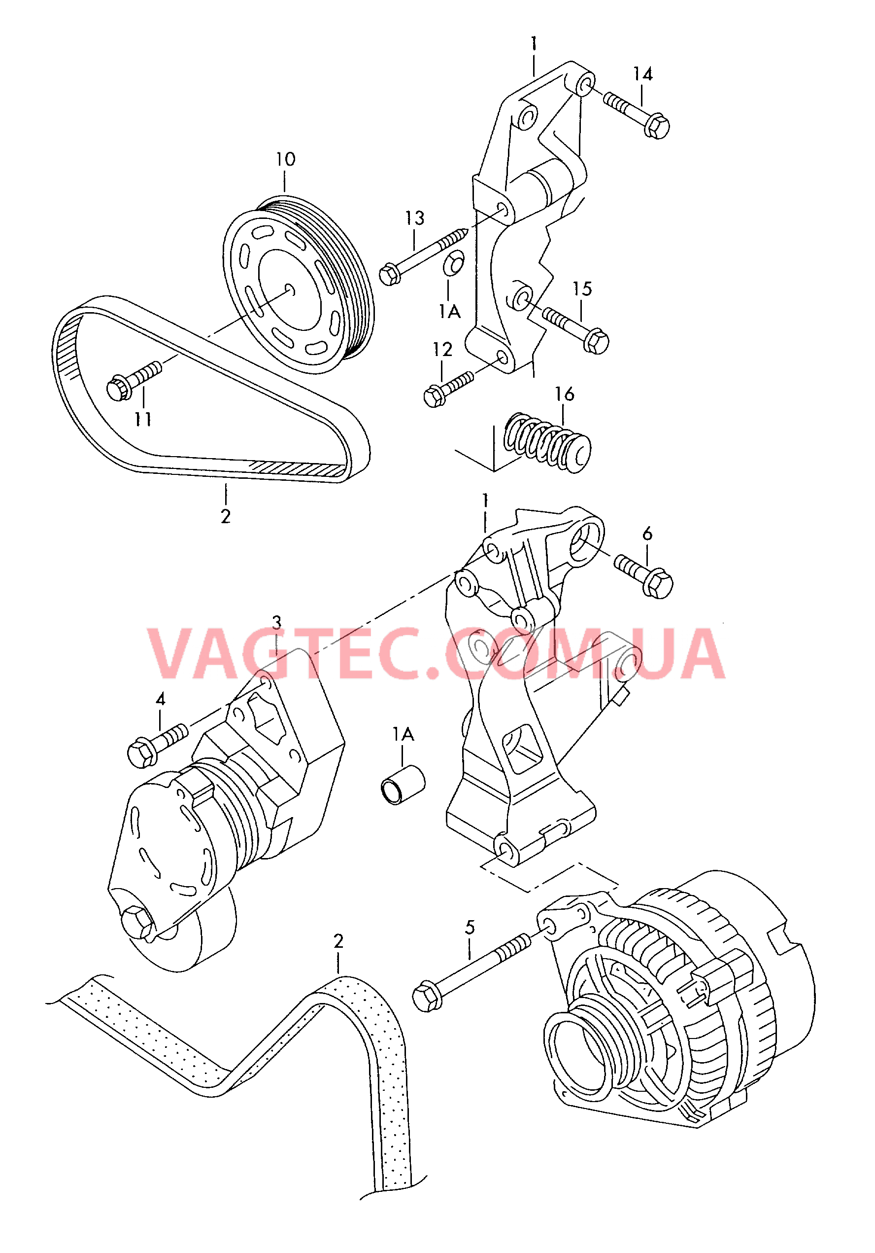 Детали подключения и крепления для генератора  Поликлиновой ремень  для SEAT CO 2009