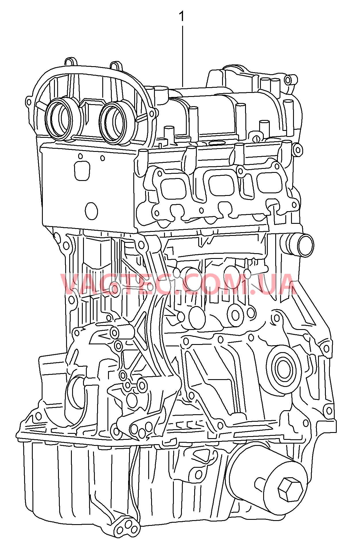 Двигатель с ГБЦ  для VOLKSWAGEN UP 2014