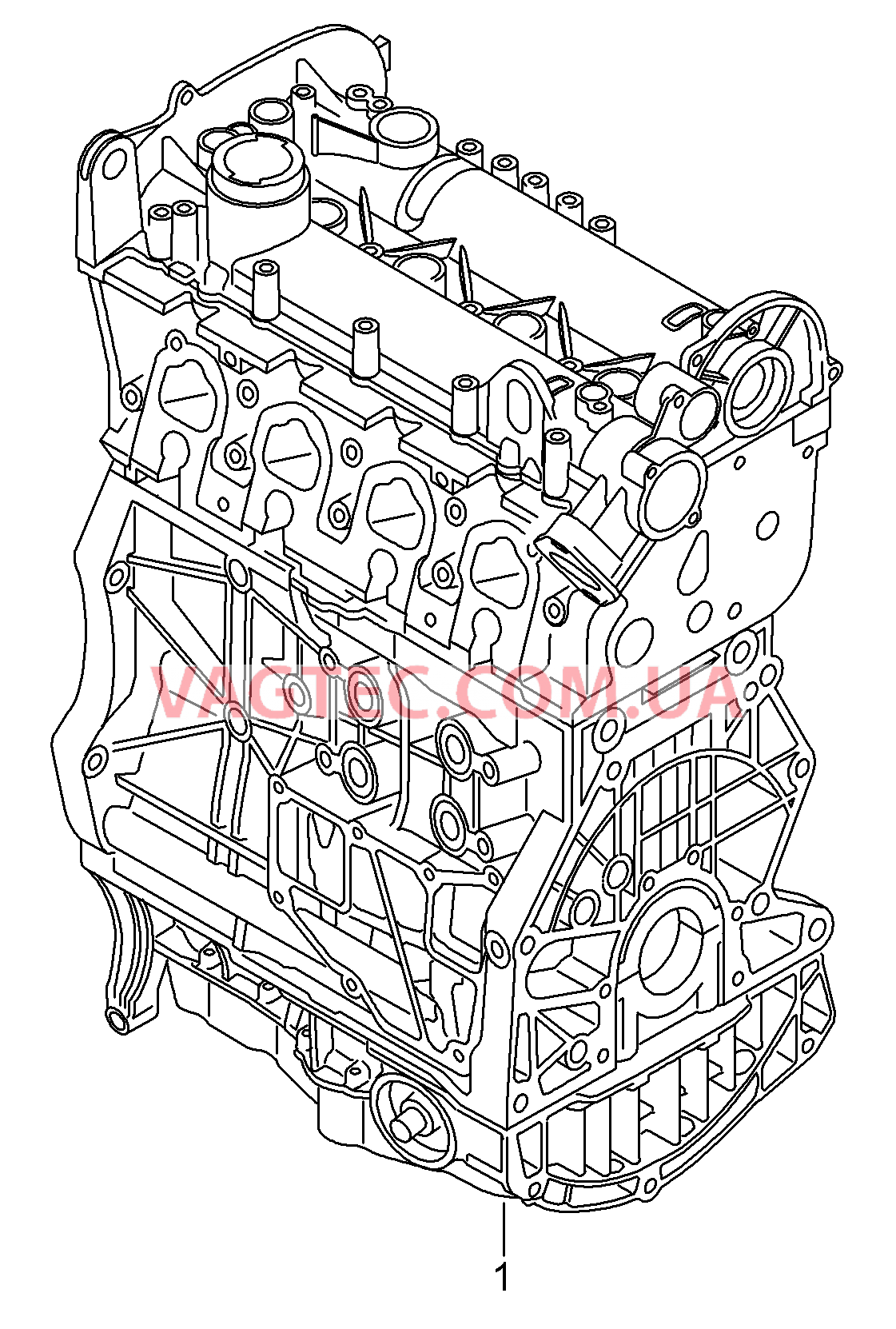 Двигатель с ГБЦ  для VOLKSWAGEN GOLF 2013-2