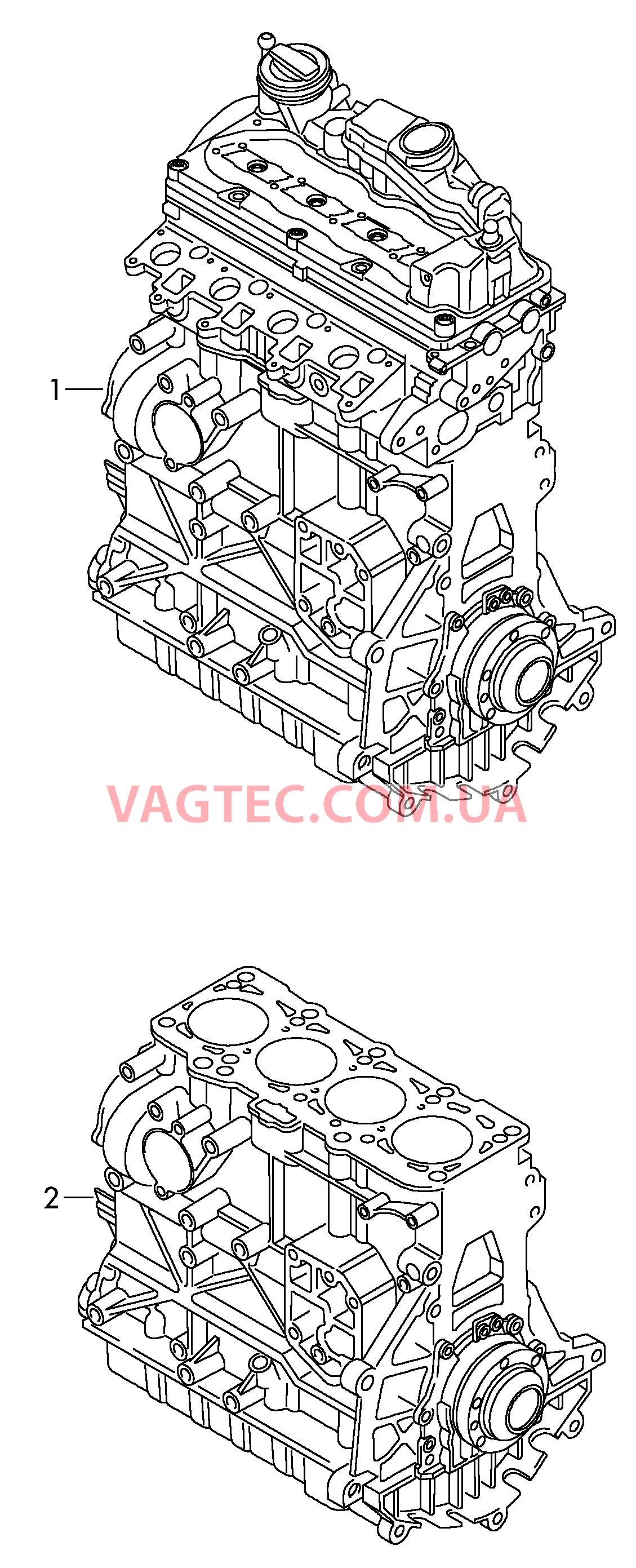 Двигатель с ГБЦ Блок цилиндров в сборе  для VOLKSWAGEN Passat 2009