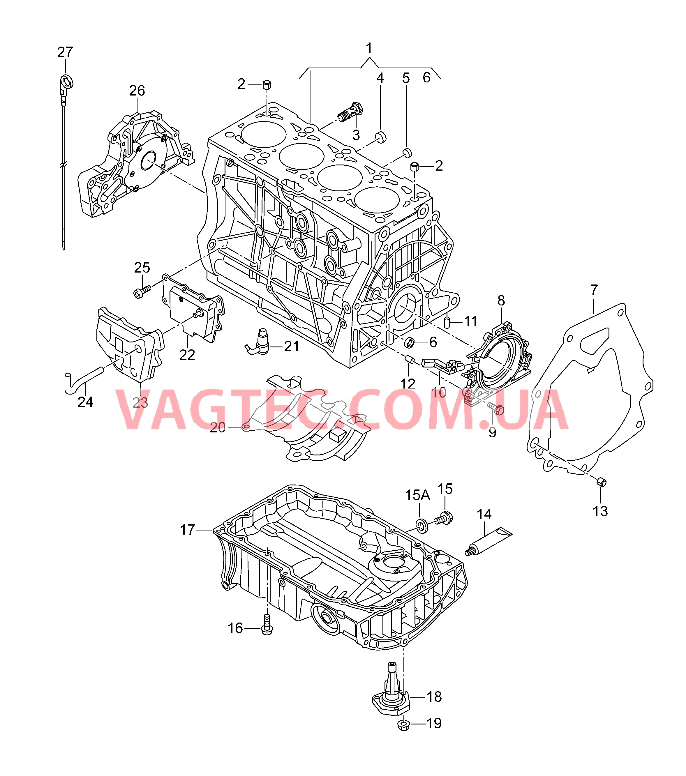 Блок цилиндров Масляный поддон  для SKODA Octavia 2019