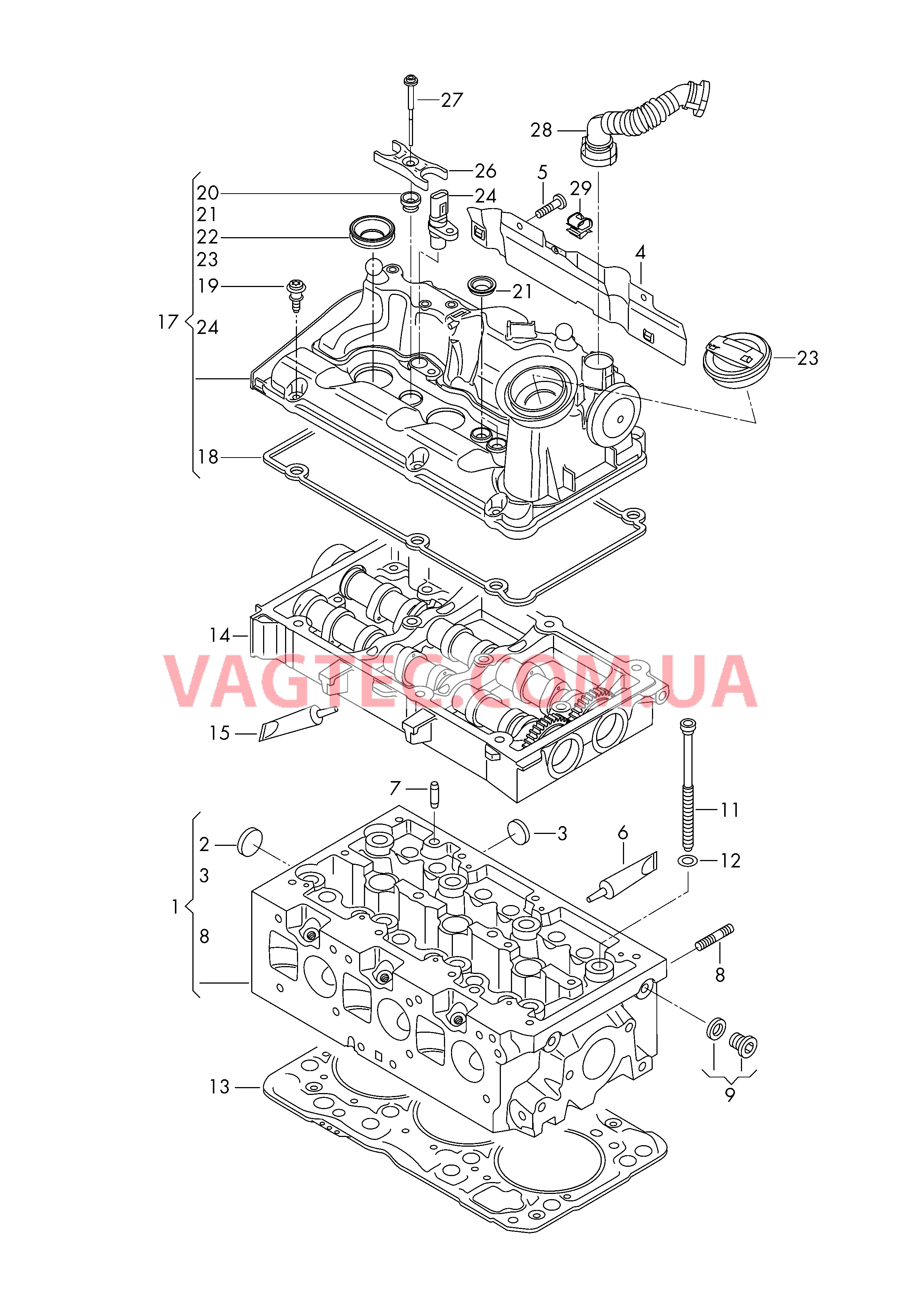 Головка блока цилиндров Крышка ГБЦ  для VOLKSWAGEN Polo 2017-1