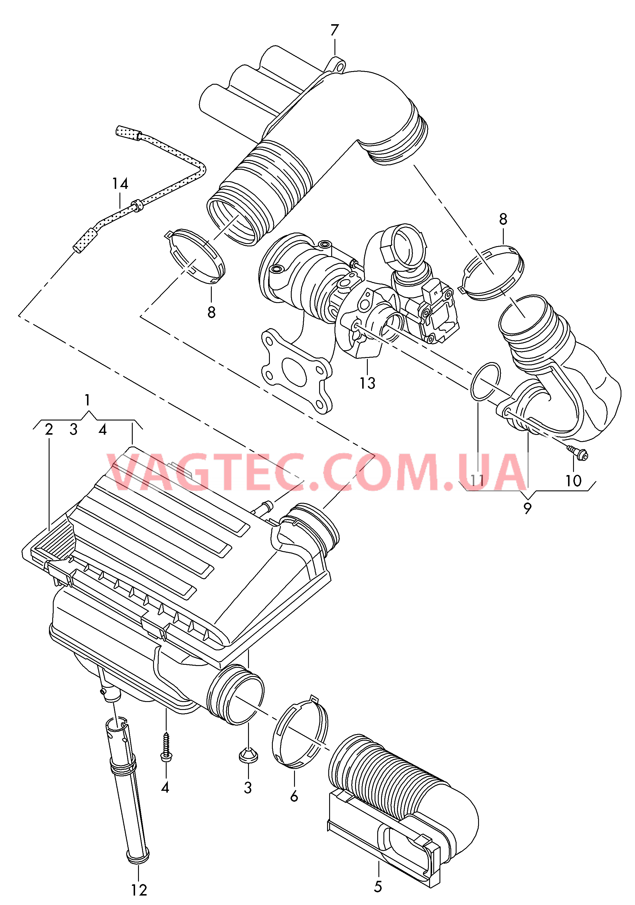 Возд. фильтр с сопутств. деталями  для AUDI A1 2013