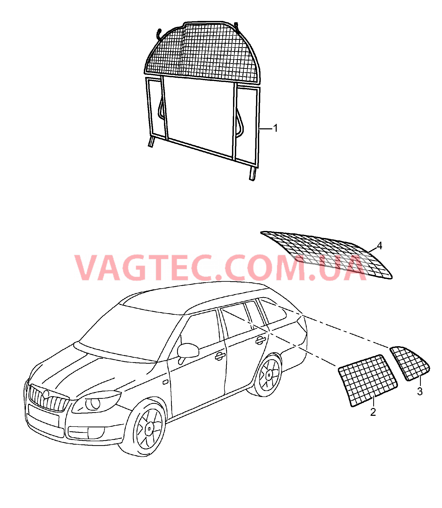 Оригинальные аксессуары Перегородка Солнцезащитный козырёк  для SKODA Fabia 2014