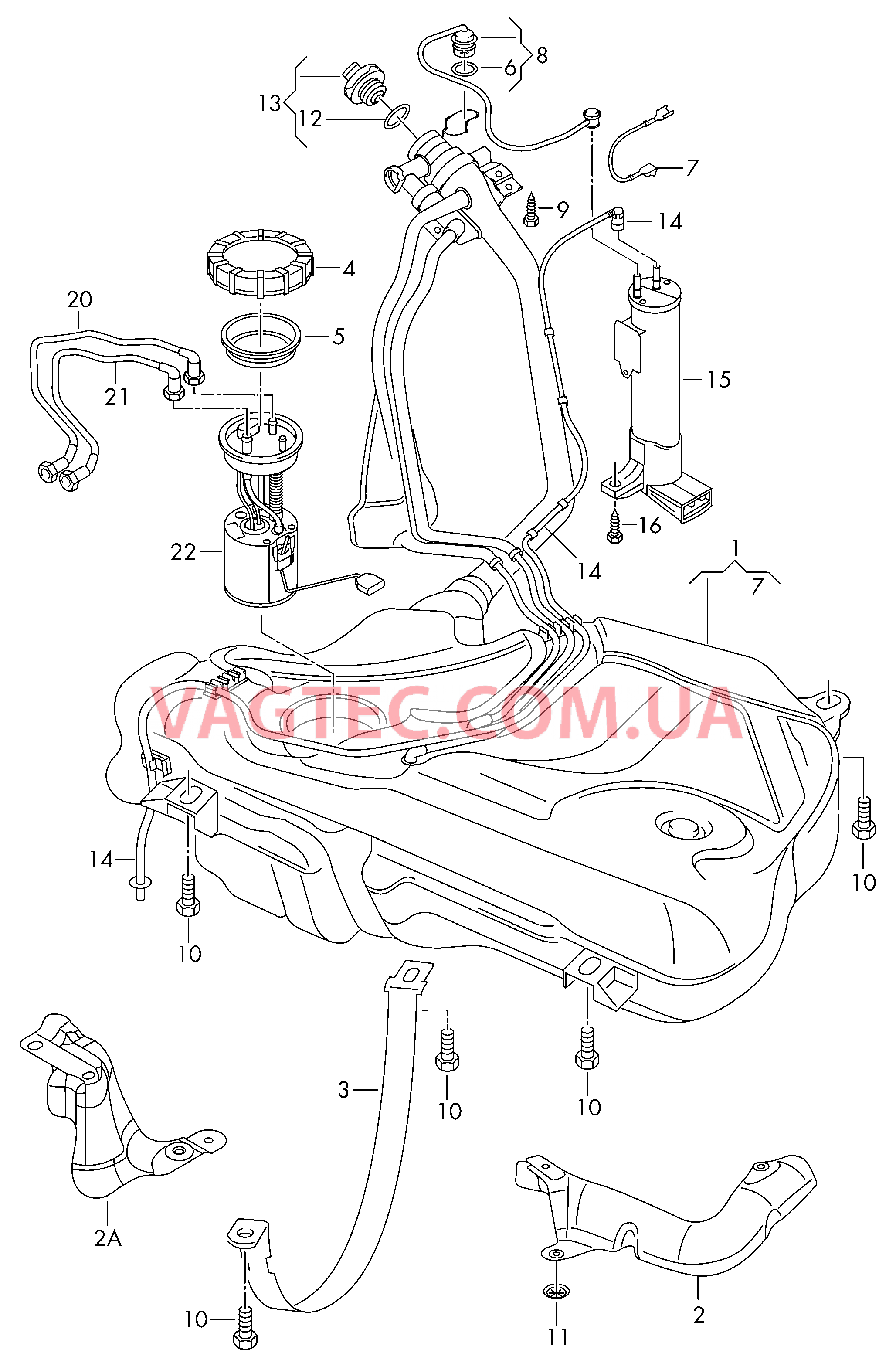 Бак, топливный Адсорбер Трубка для удаления воздуха  для AUDI A1 2015