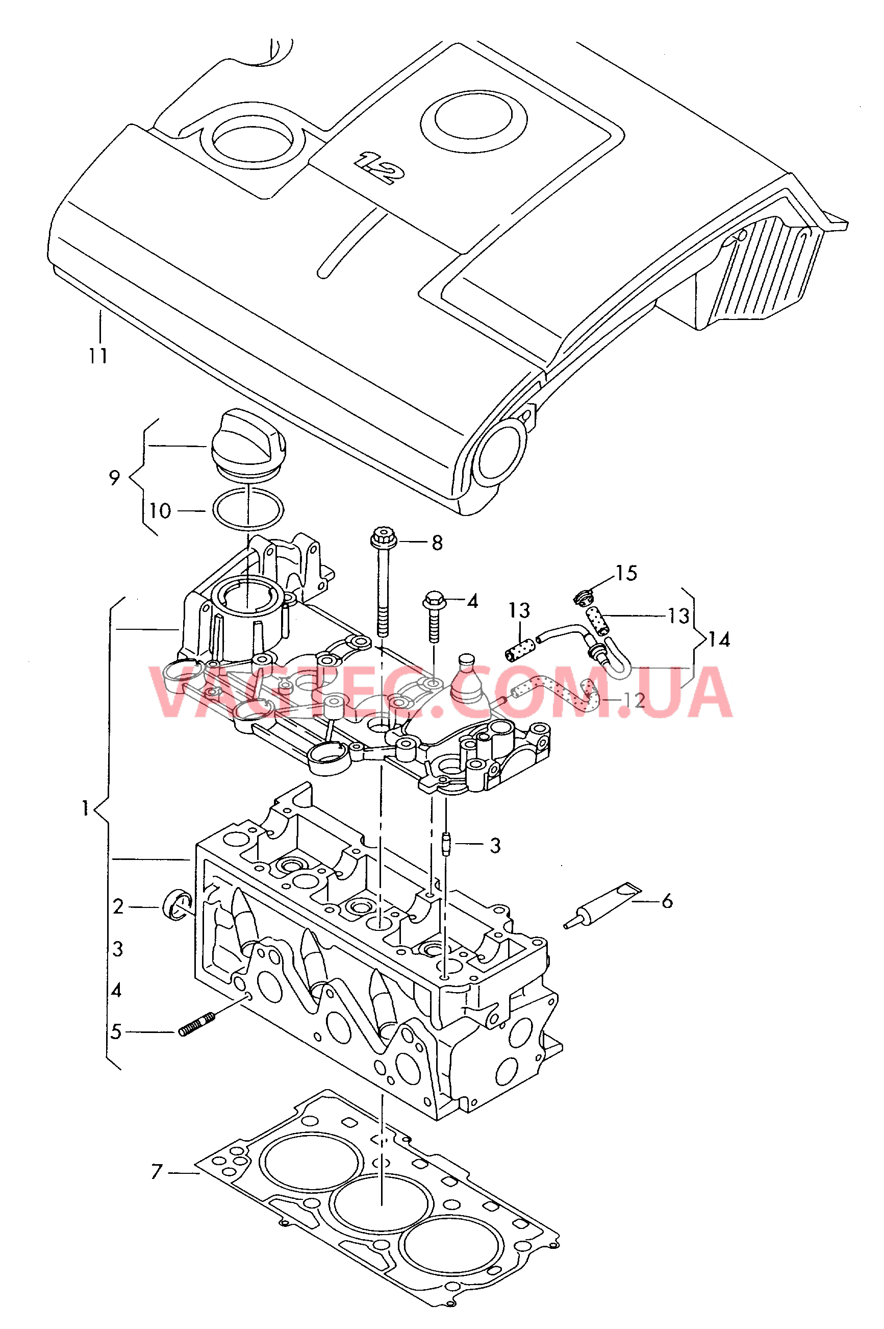 Головка блока цилиндров Защ. кожух впускн. коллектора  для VOLKSWAGEN Polo 2004