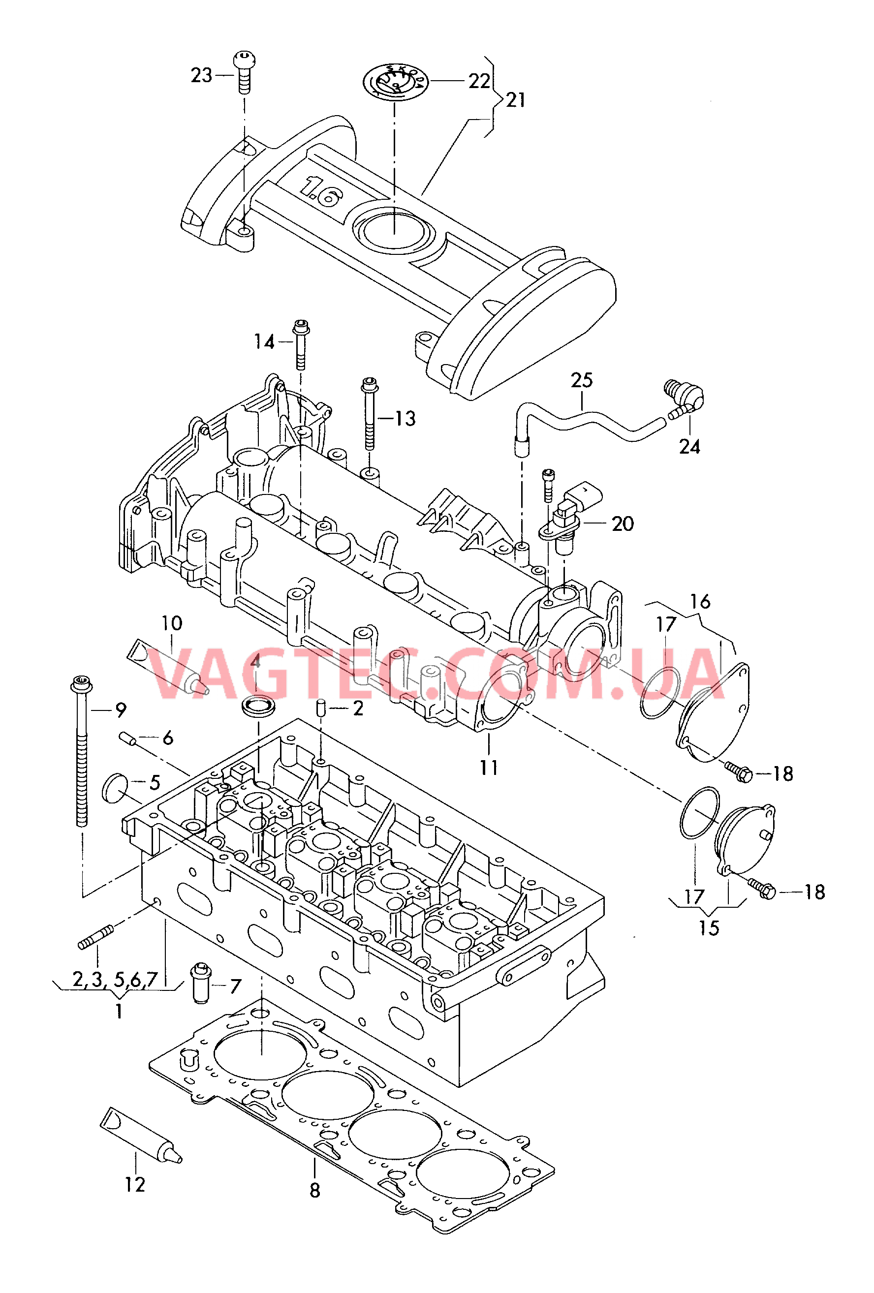 Головка блока цилиндров Крышка ГБЦ Кожух  для SKODA Fabia 2008-2