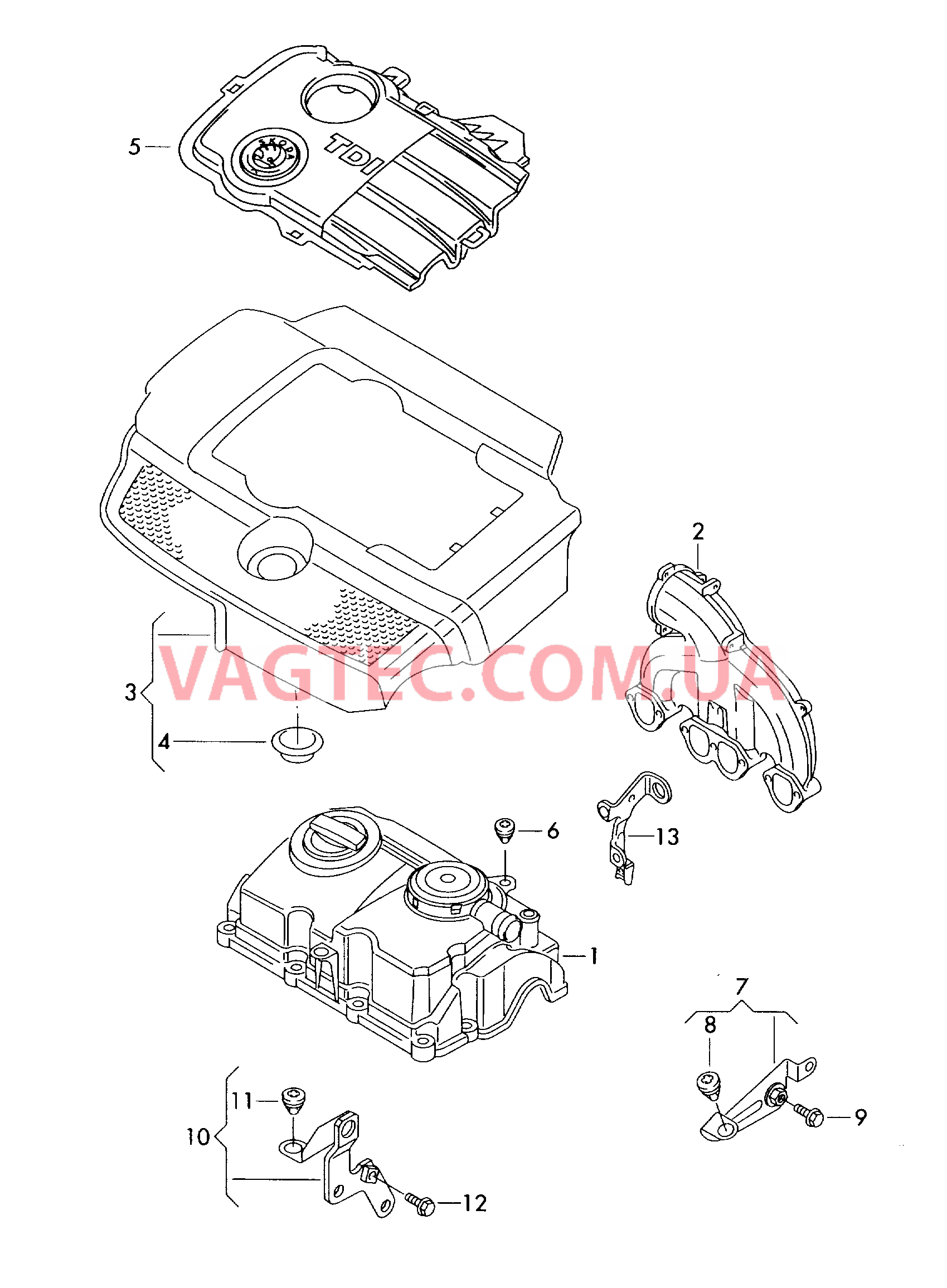 Защ. кожух впускн. коллектора  для SKODA Roomster 2006