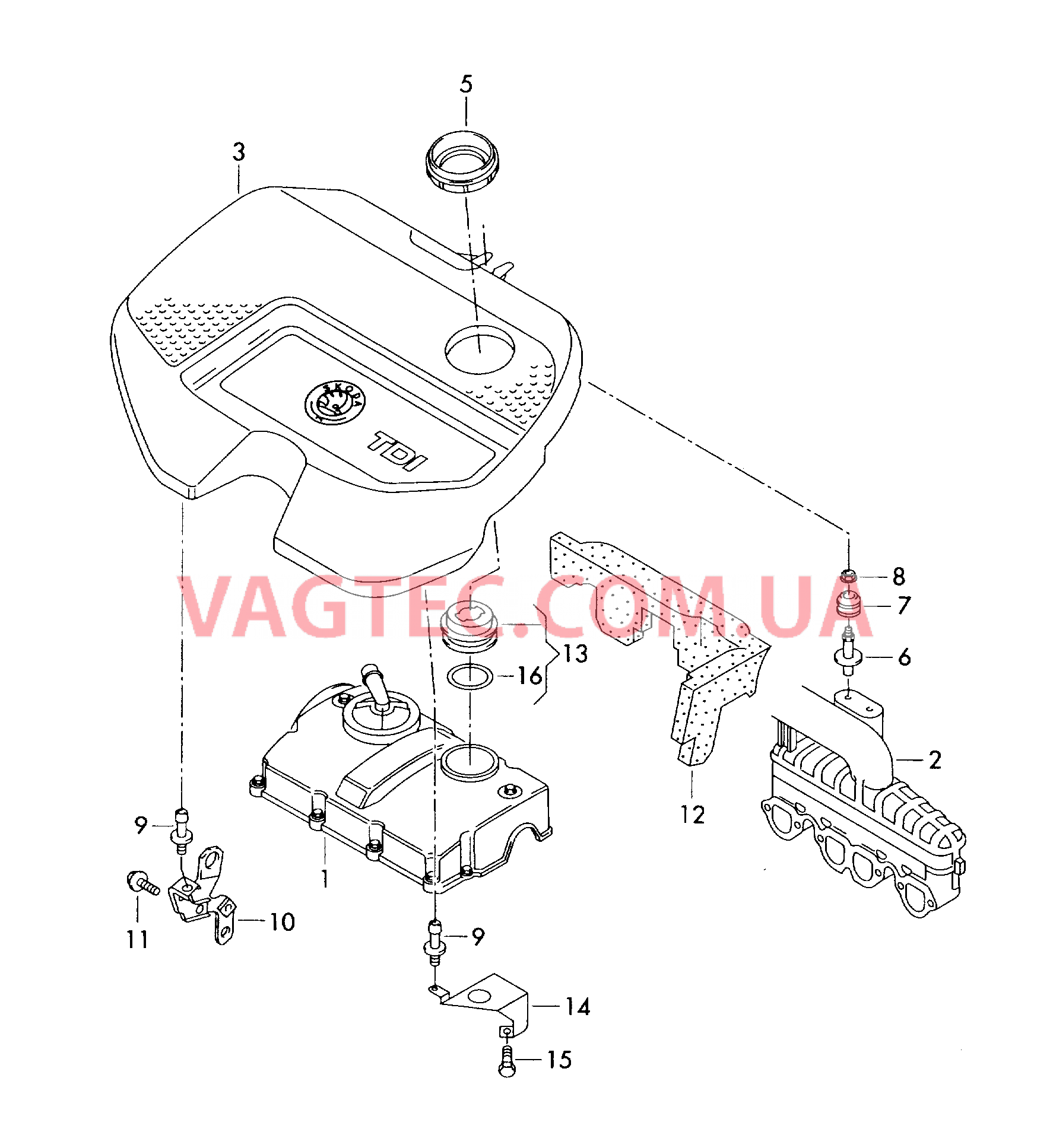 Защ. кожух впускн. коллектора  для SKODA Roomster 2006