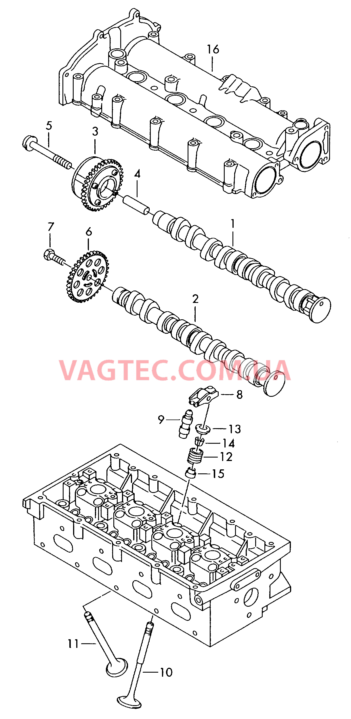Распределительный вал, клапаны Регулятор фаз газораспределен.  для VOLKSWAGEN Jetta 2006-1