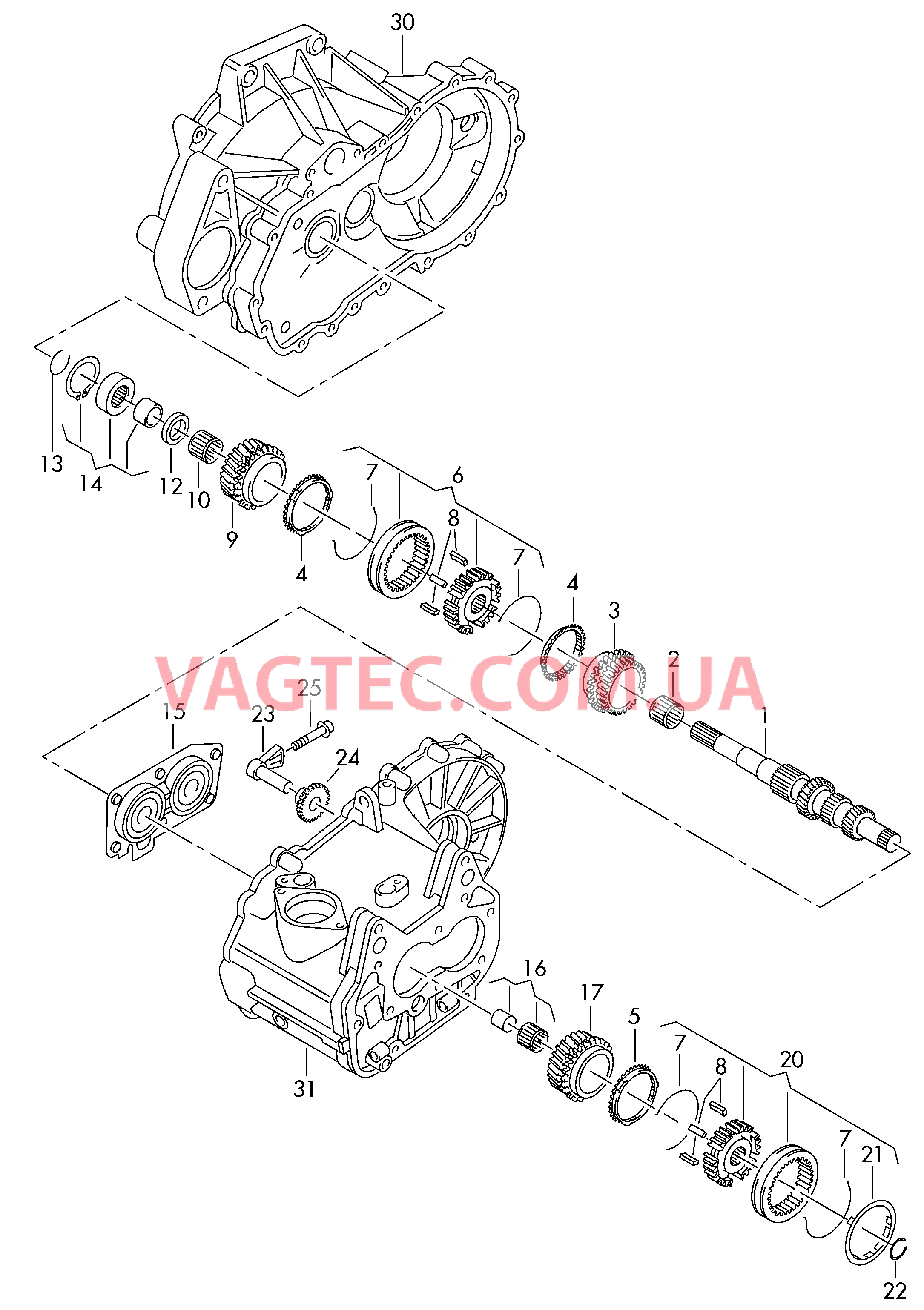 КолEса и валы Первичный вал для 5-ступ. механической КП  для VOLKSWAGEN Golf.Plus 2012