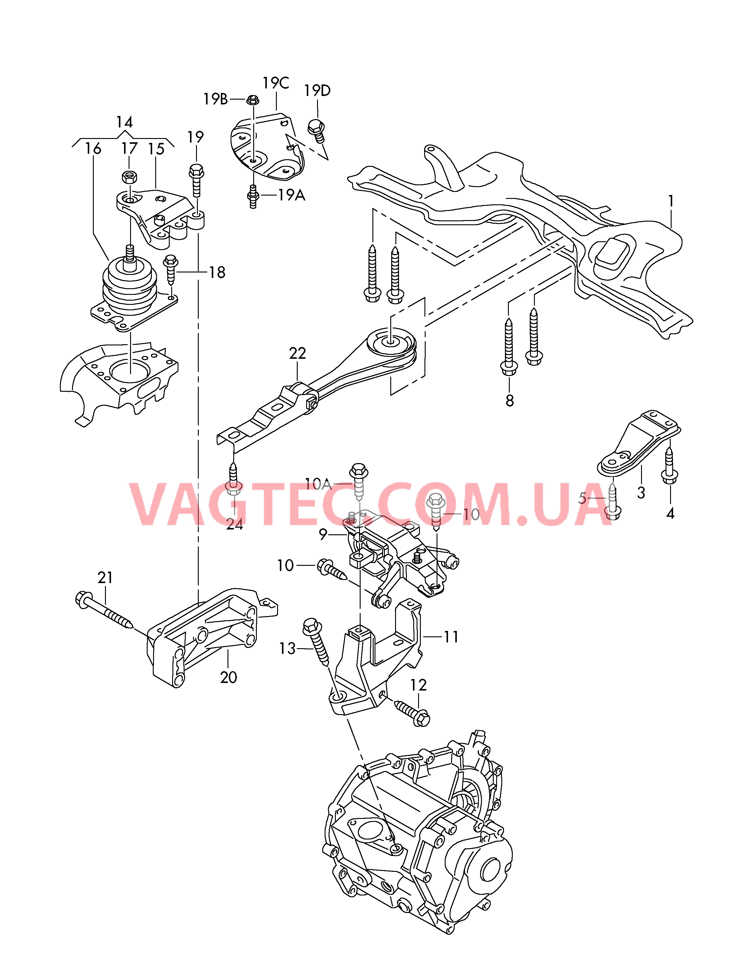 Детали крепления для двигателя и КП   F 5J-8A502 657>>* F 5J-8B503 032>>* F 5J-8K450 961>>* F 5J-83172 974>>* для SKODA Fabia 2007-1