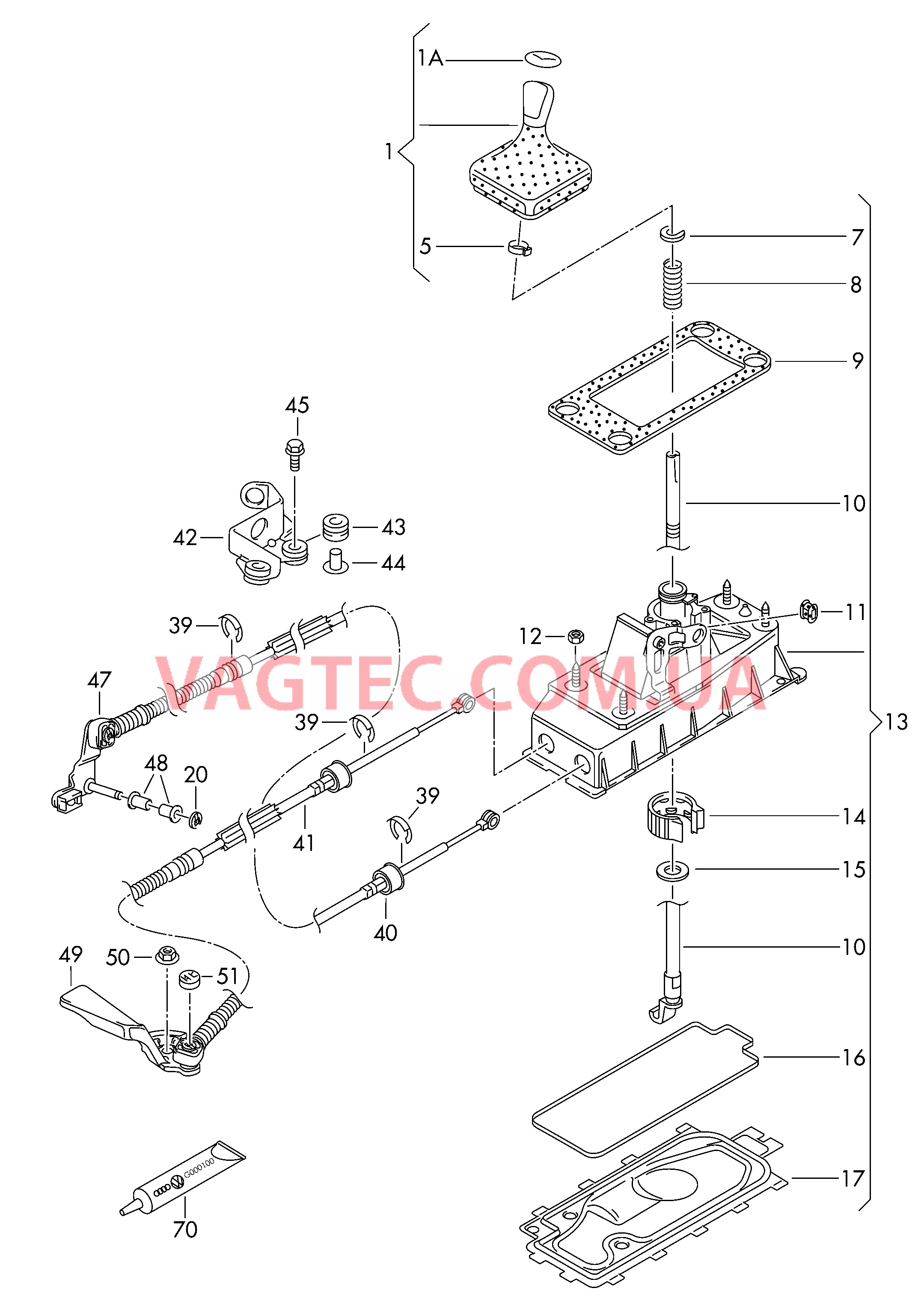Механизм переключения 6-ступ. механическая КП  для SEAT Ibiza 2015