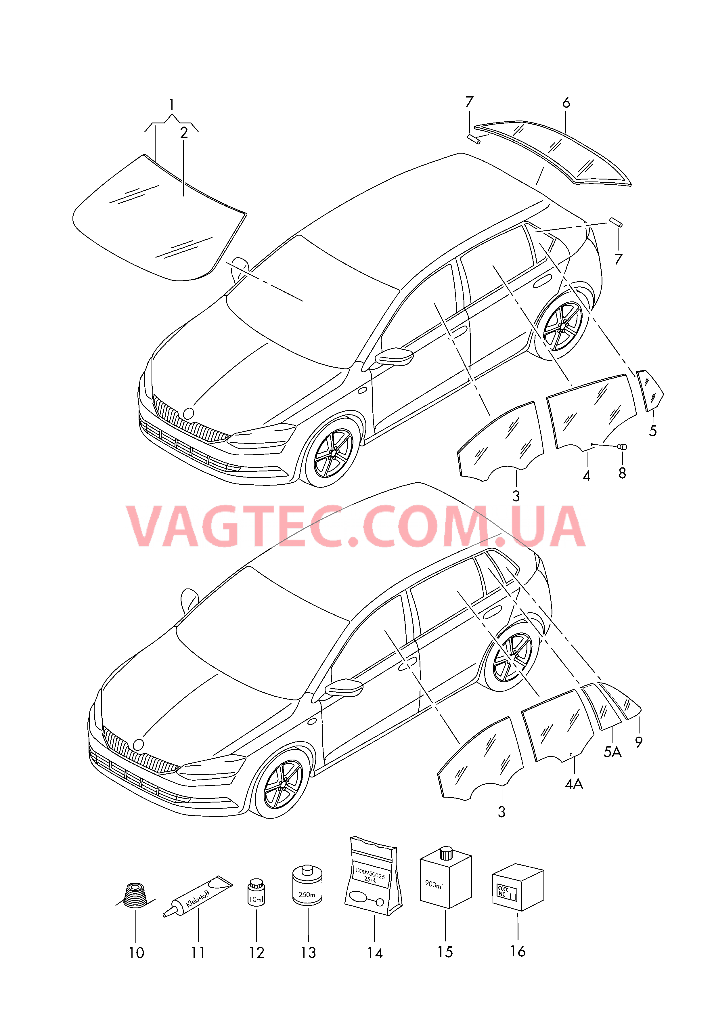 Cтекла оконные, уплотнители  для SKODA Fabia 2017