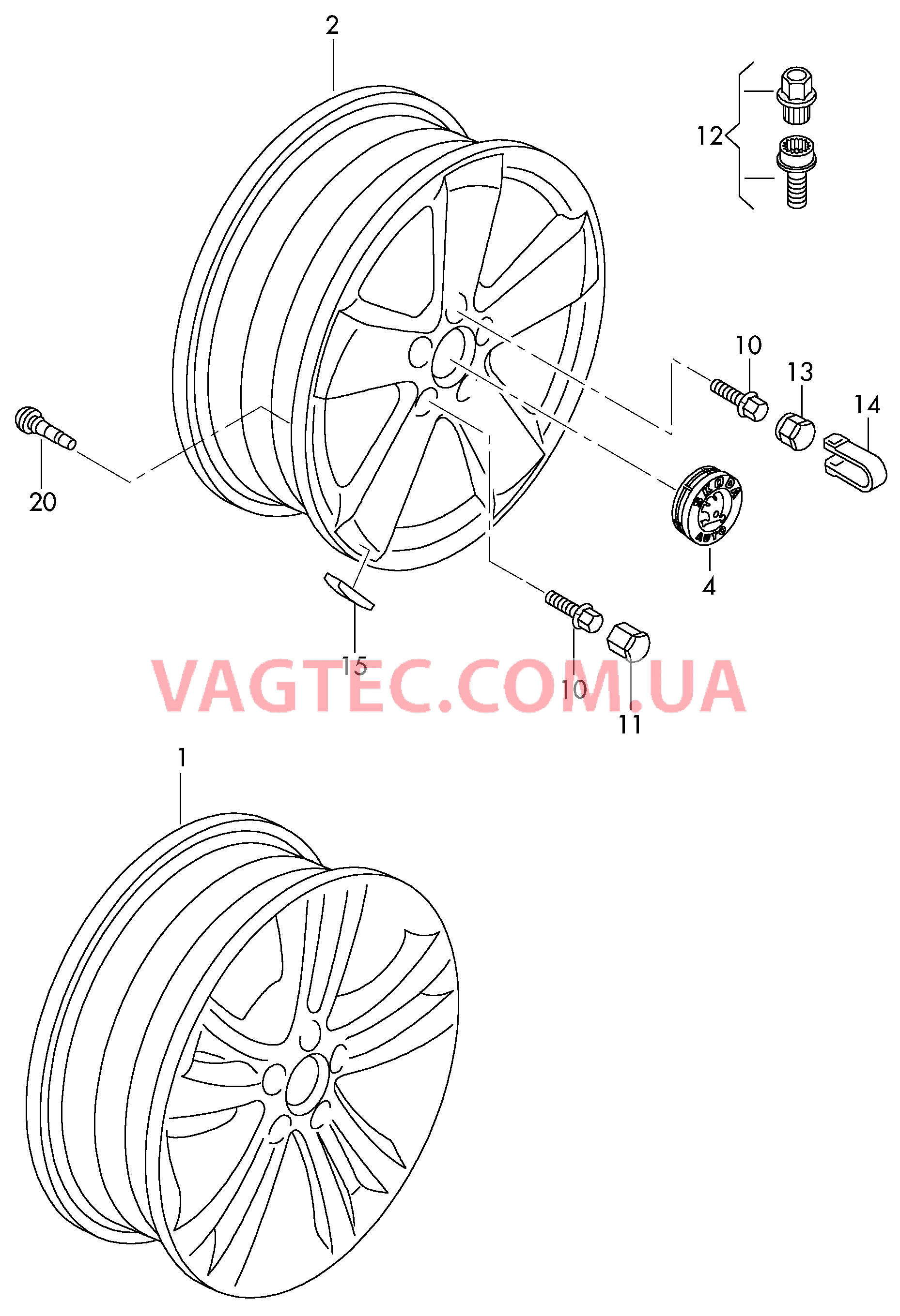 Алюминиевый диск  для SKODA Fabia 2007-1