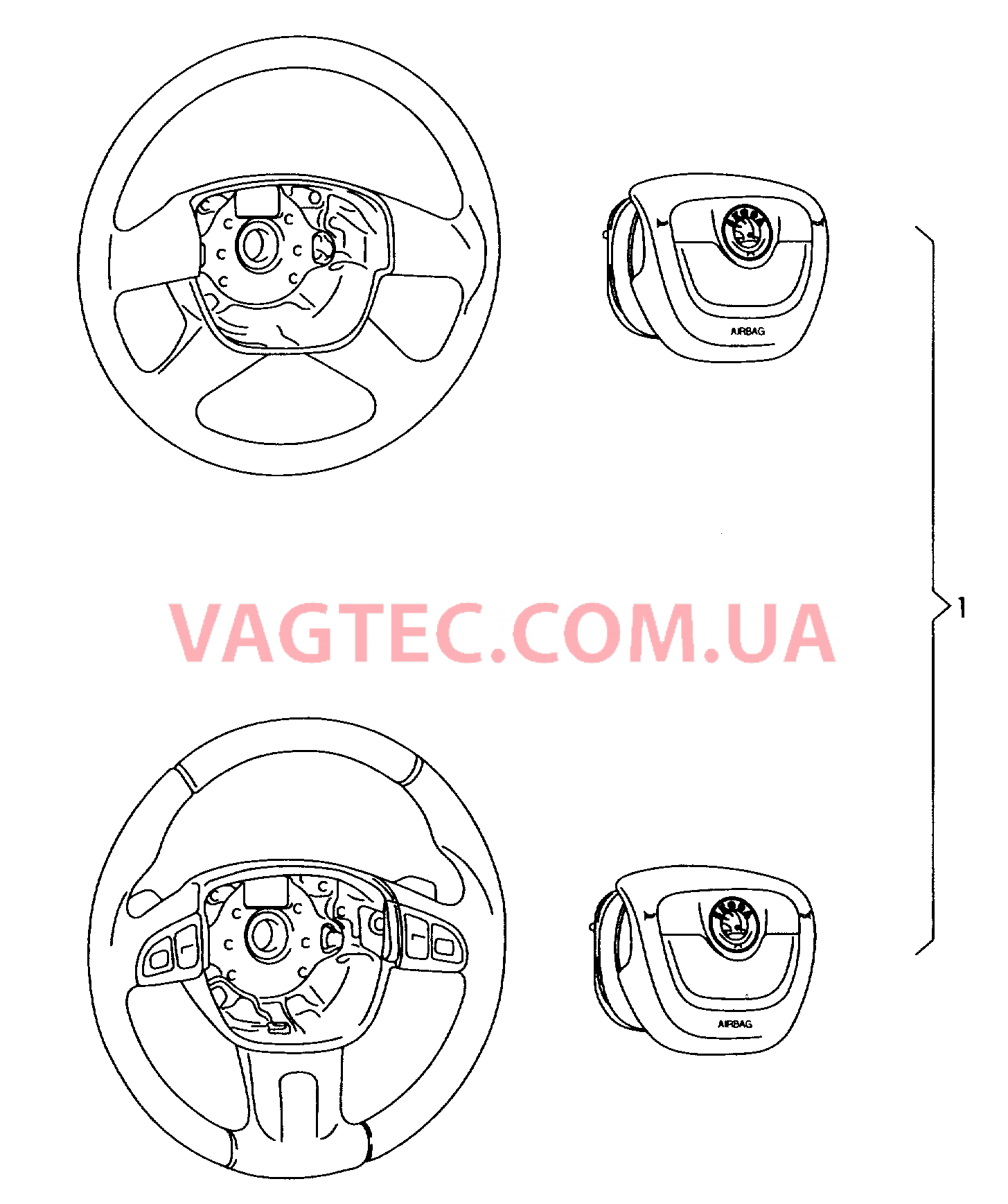 Подушка безопасности (сторона водителя)  для SKODA Octavia 2016
