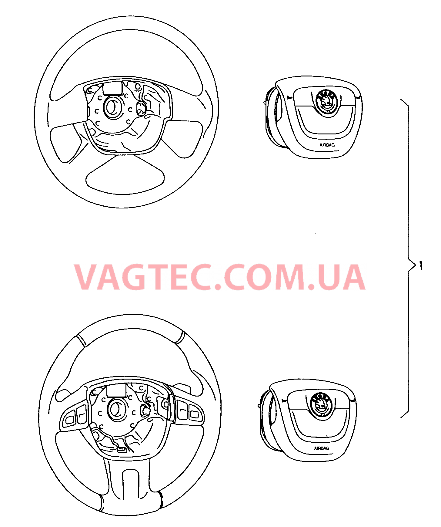 Подушка безопасности (сторона водителя)  для SKODA Octavia 2013-1