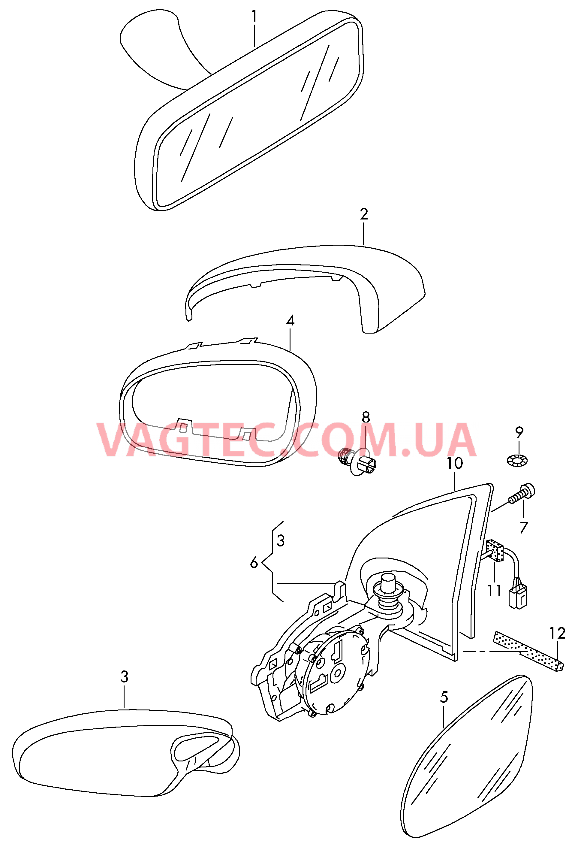 Наружные зеркала  для SKODA Roomster 2012