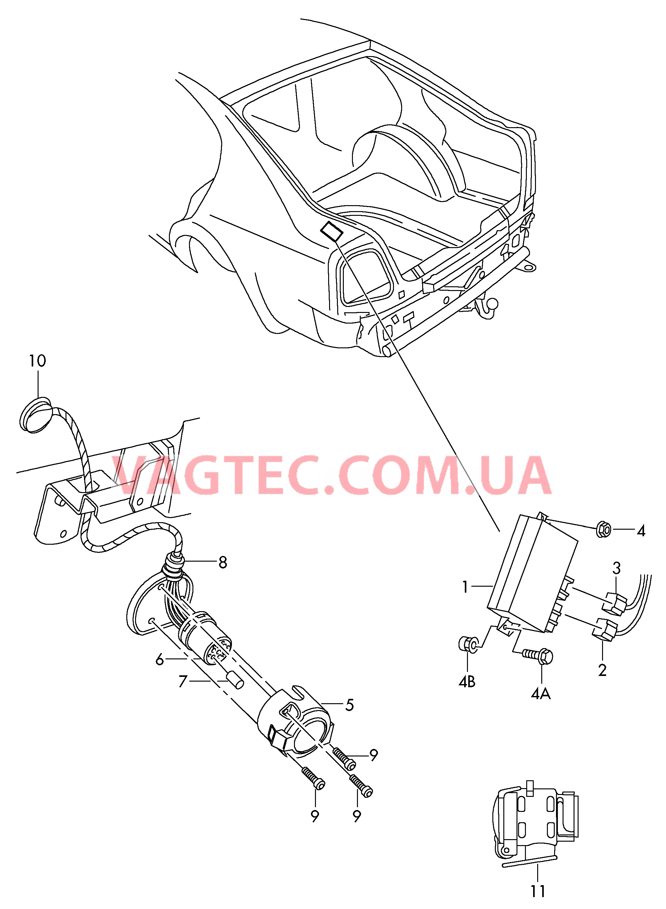 Электрические детали для прицепа  для SKODA Octavia 2008-1