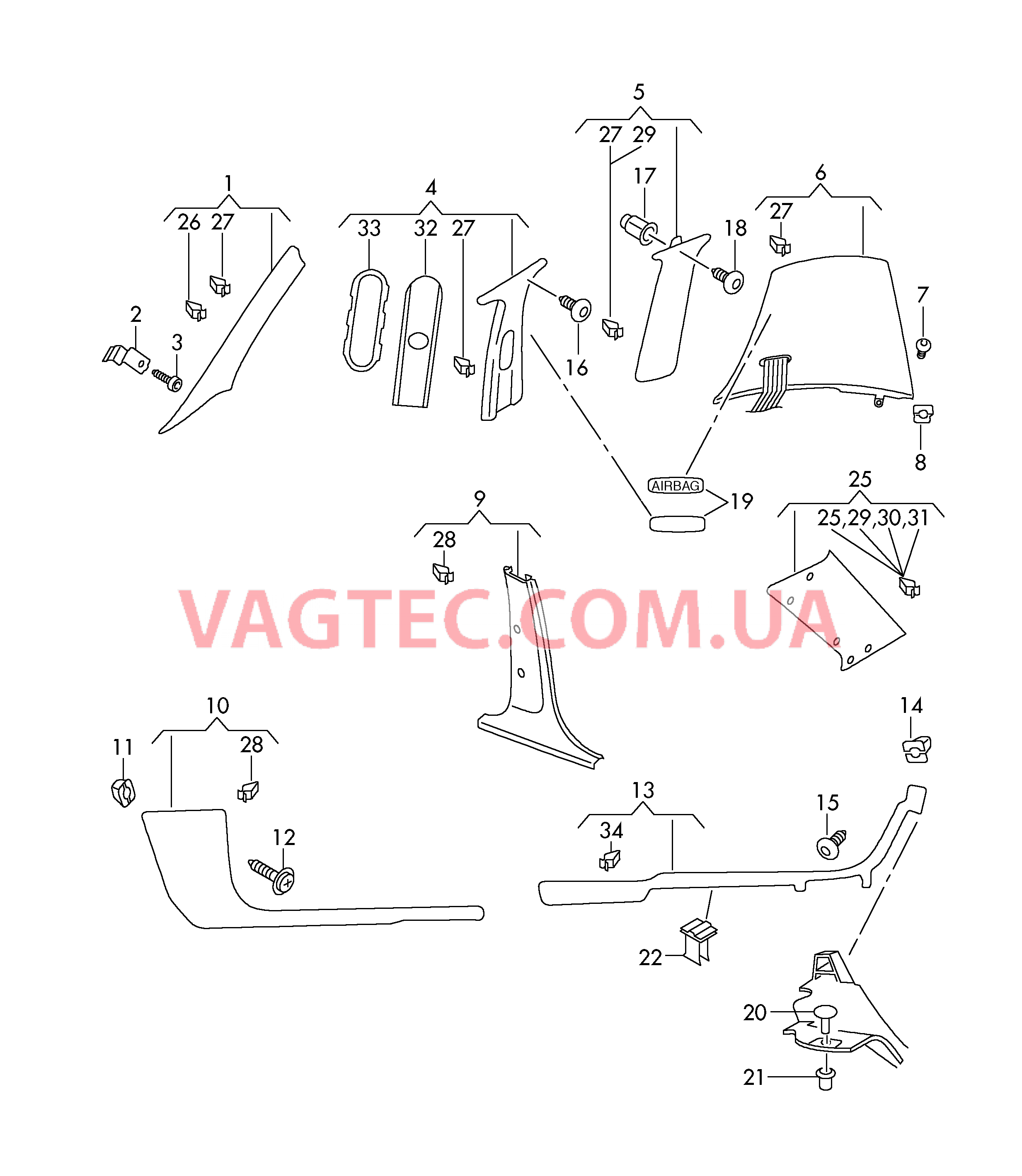 Облицовка стойки  для SKODA Roomster 2012