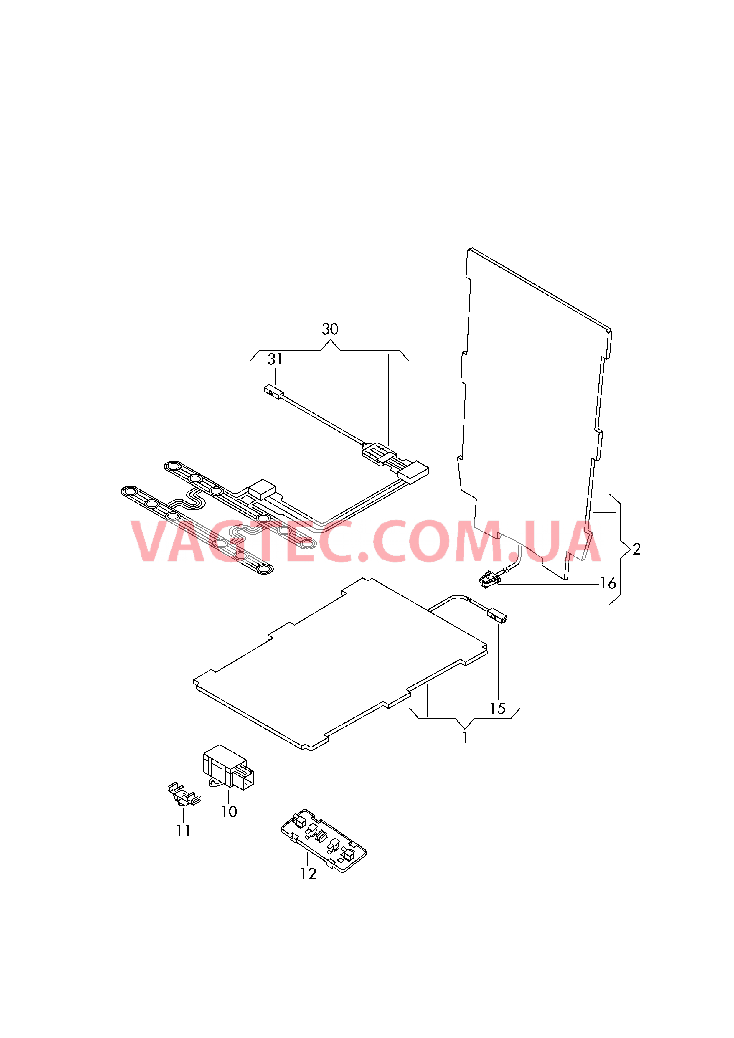 Нагревательный элемент спинки и подушки сиденья  для SEAT Toledo 2008