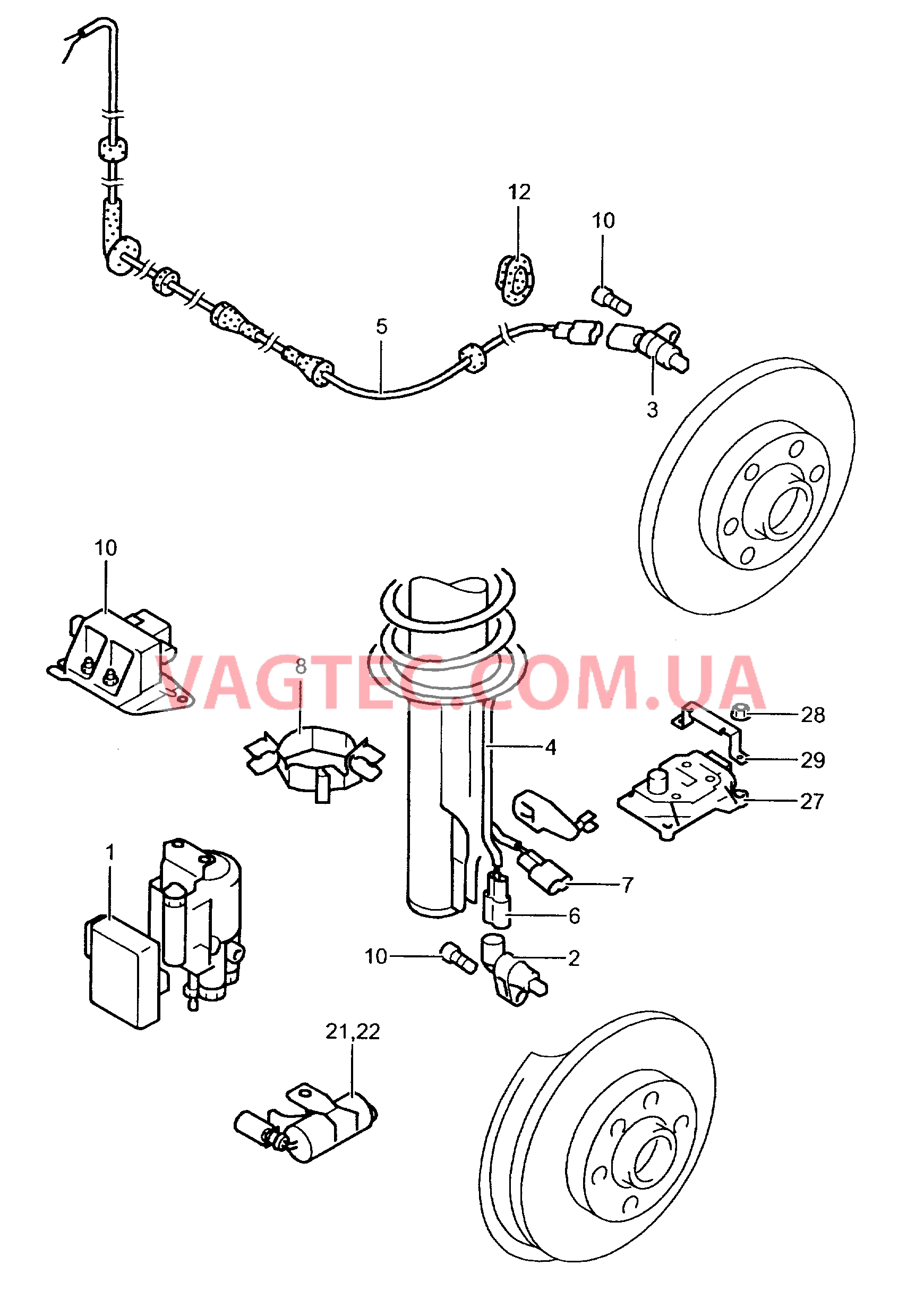 Блок управления ABS  Датчик числа оборотов  для SEAT Ibiza 2010-1