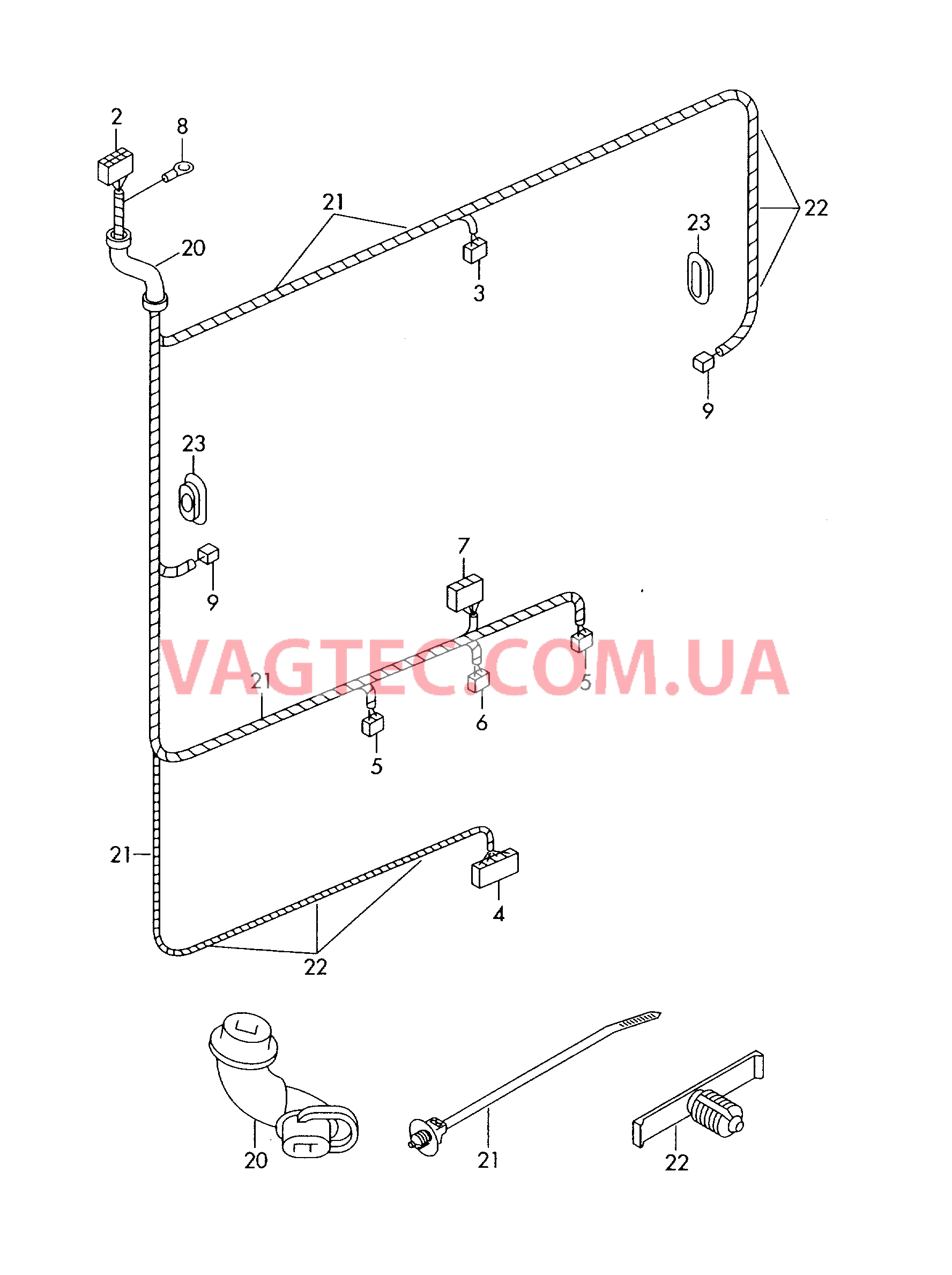 Жгут проводов двери багажного отсека  для SKODA Roomster 2009