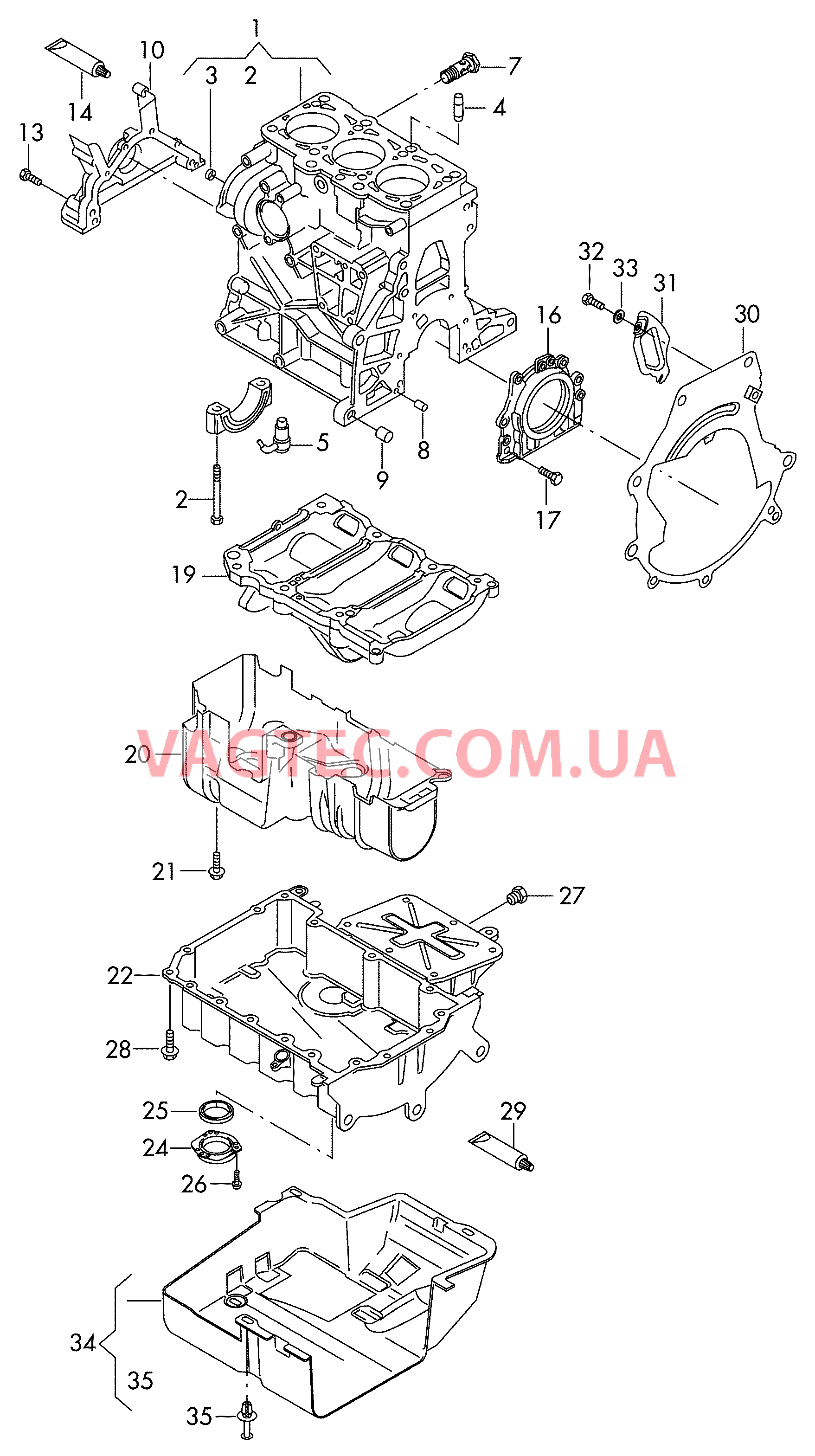 Блок цилиндров Масляный поддон  для SEAT Ibiza 2009-1