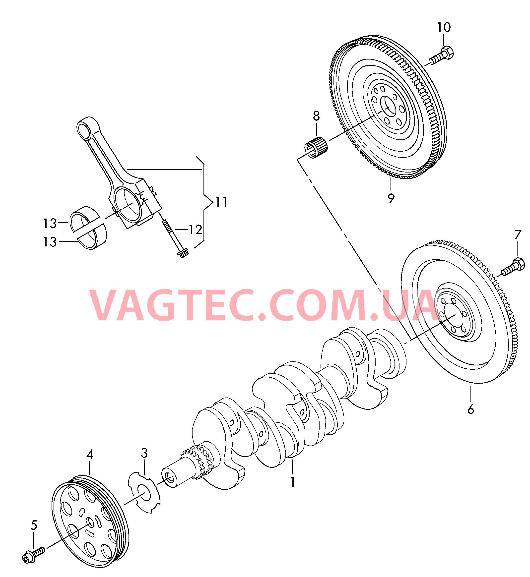 Коленчатый вал Шатун Опора  для VOLKSWAGEN Golf.Plus 2012