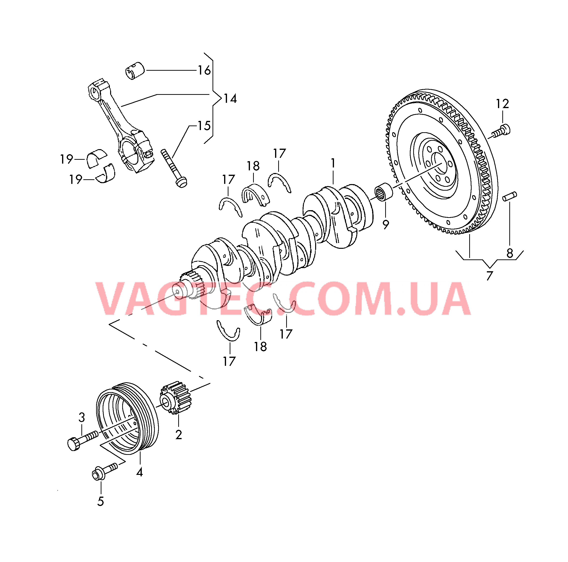 Коленчатый вал Шатун Опора  для VOLKSWAGEN Beetle.Cabriolet 2019