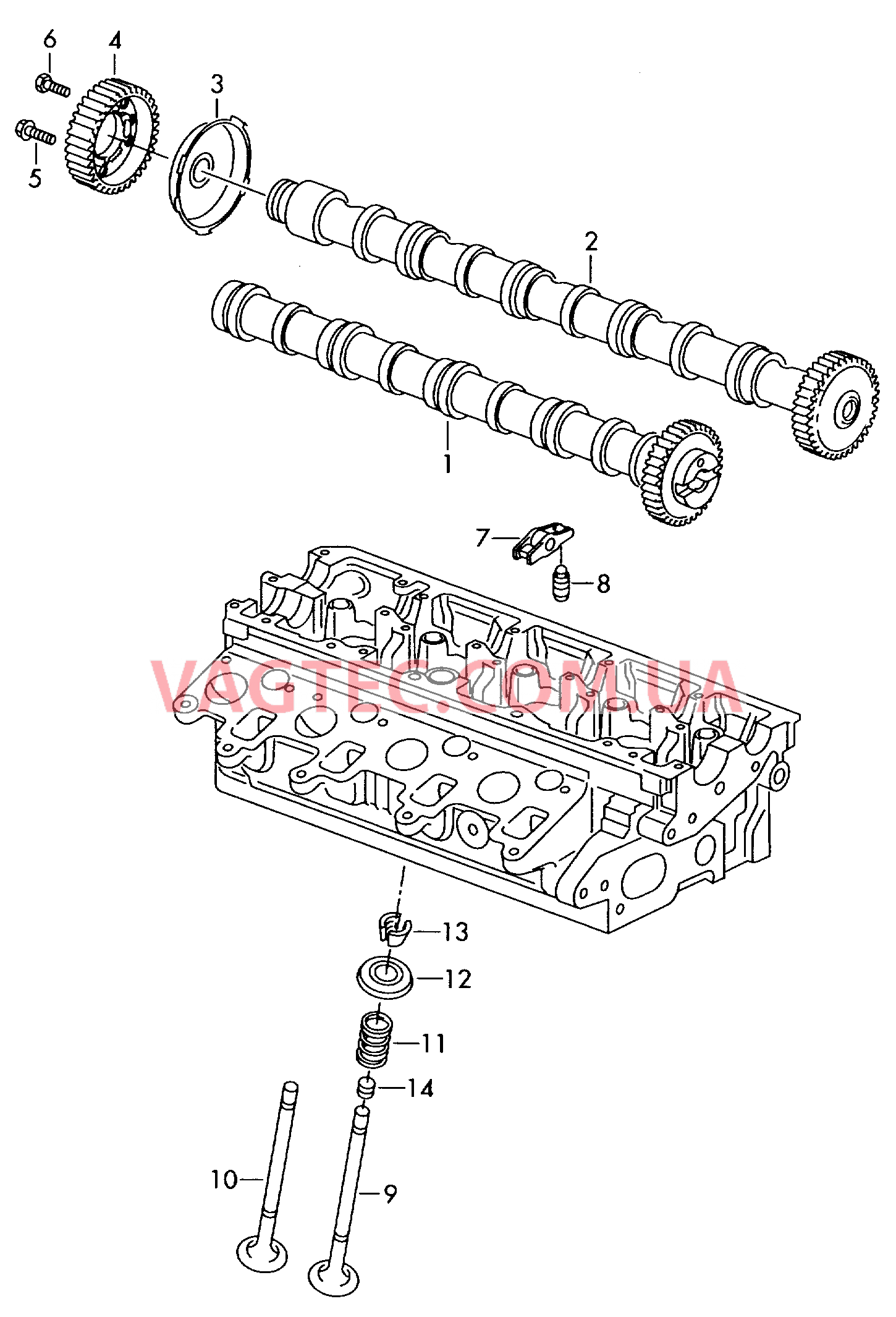 Распределительный вал, клапаны  для VOLKSWAGEN Passat 2014-1