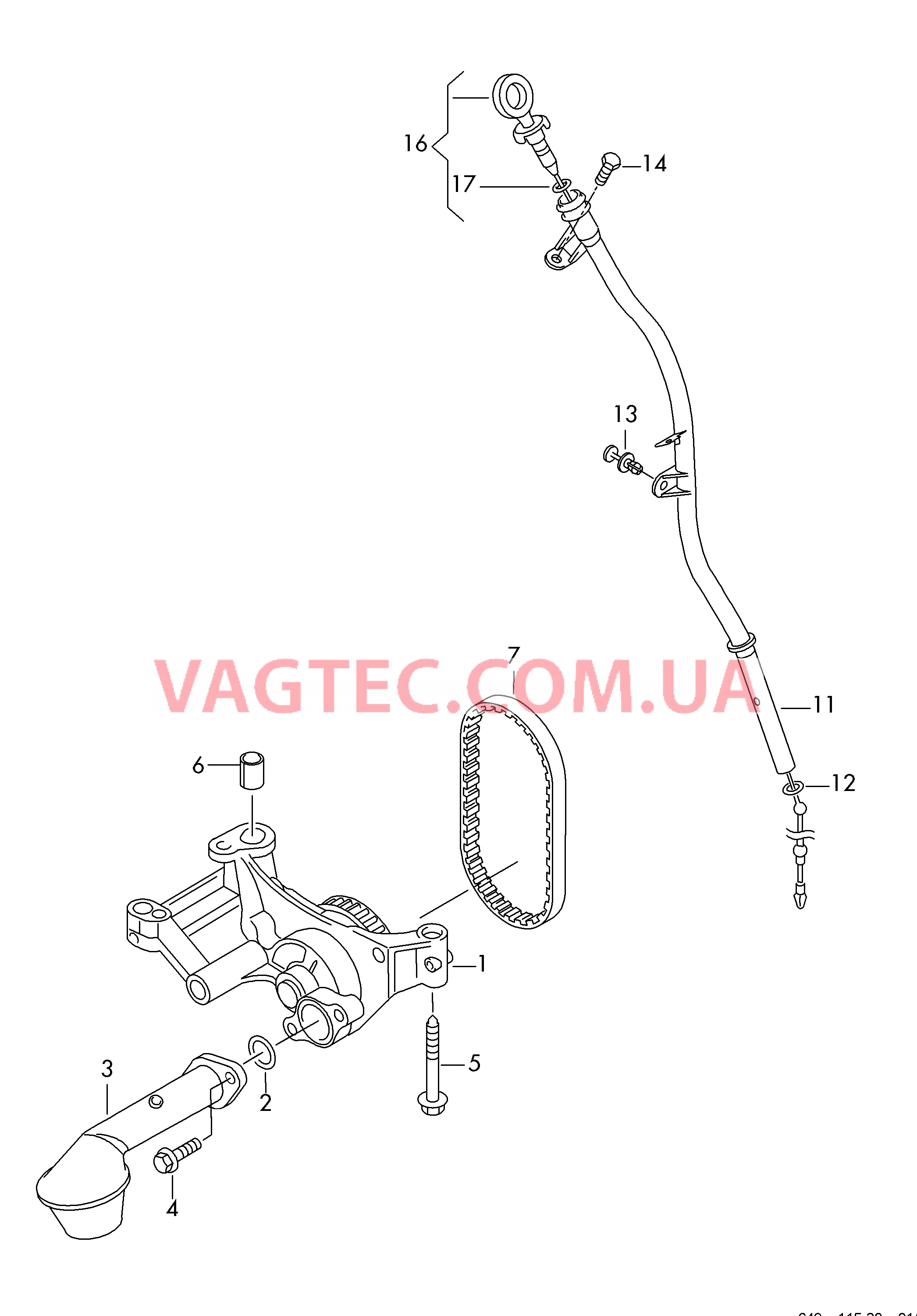 Насос, масляный Маслоизмерительный щуп  для VOLKSWAGEN Golf.Plus 2009-1