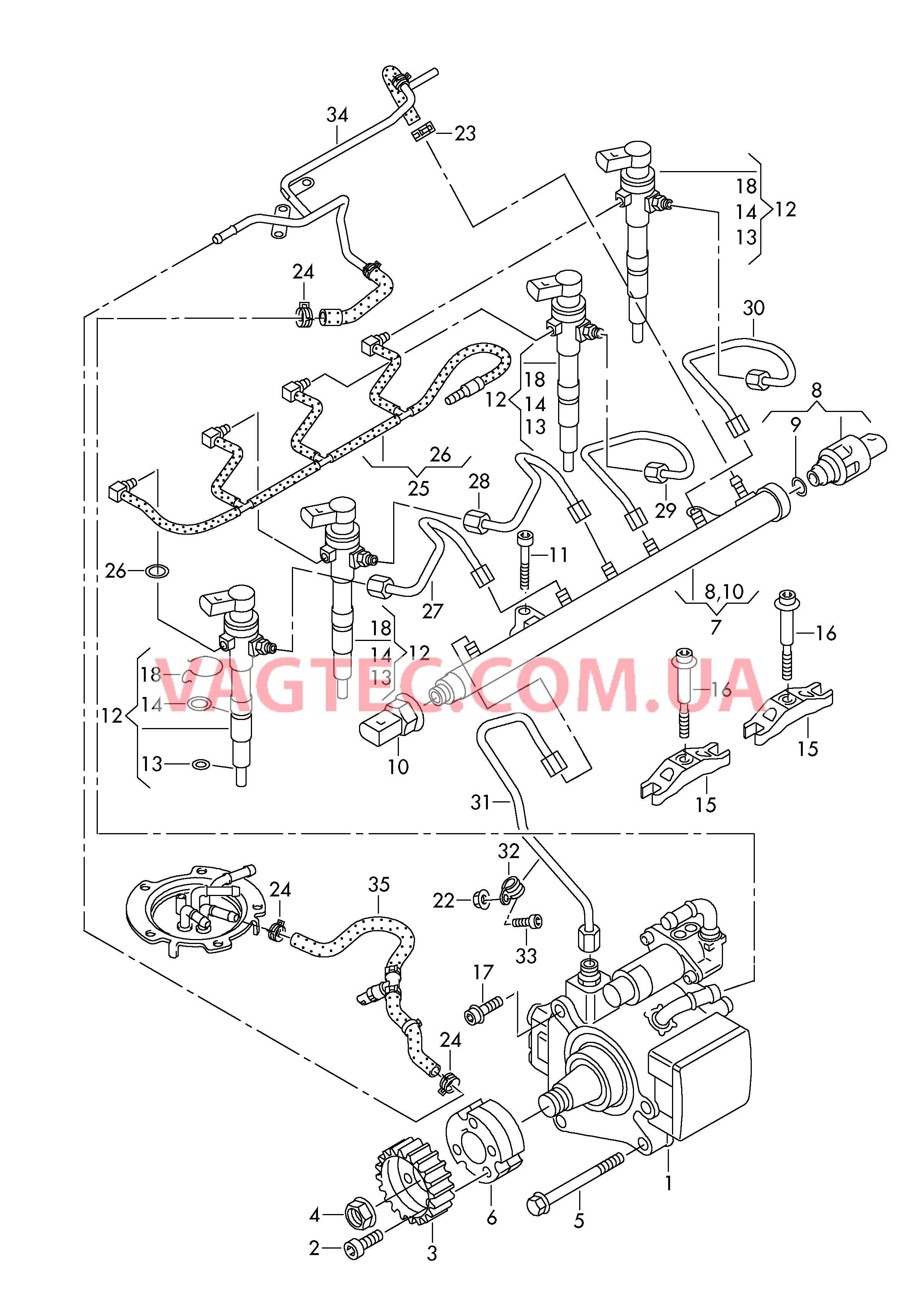 Насос высокого давления Распределитель топлива Форсунка  для SEAT Ibiza 2010-1