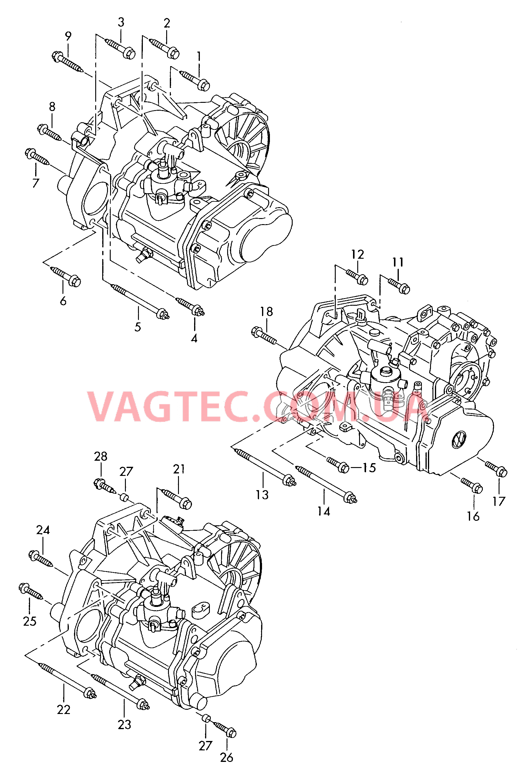 Детали крепления для двигателя и КП  для 6-ступен. механической КП  для AUDI A3 2012